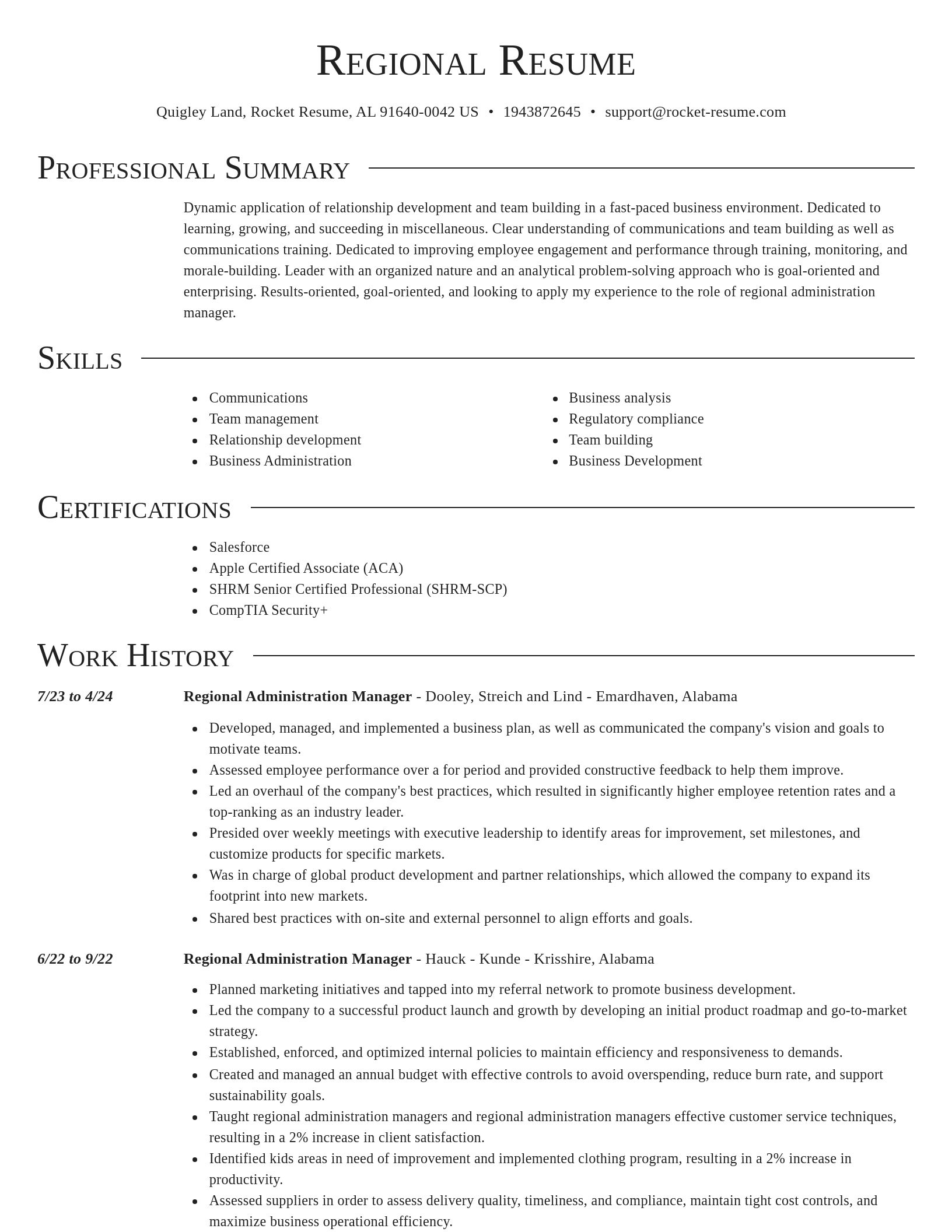 Director resume template