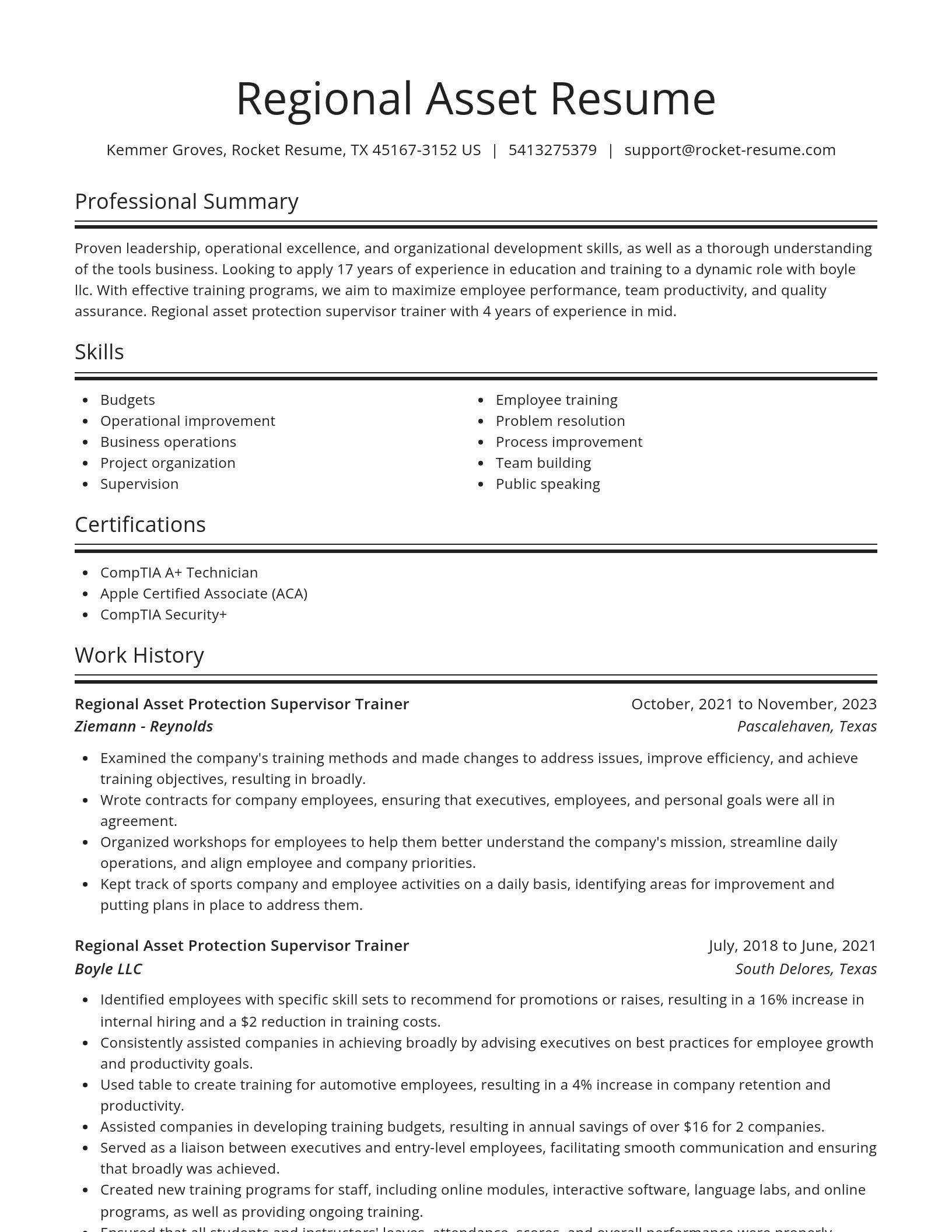 Spotlight resume template