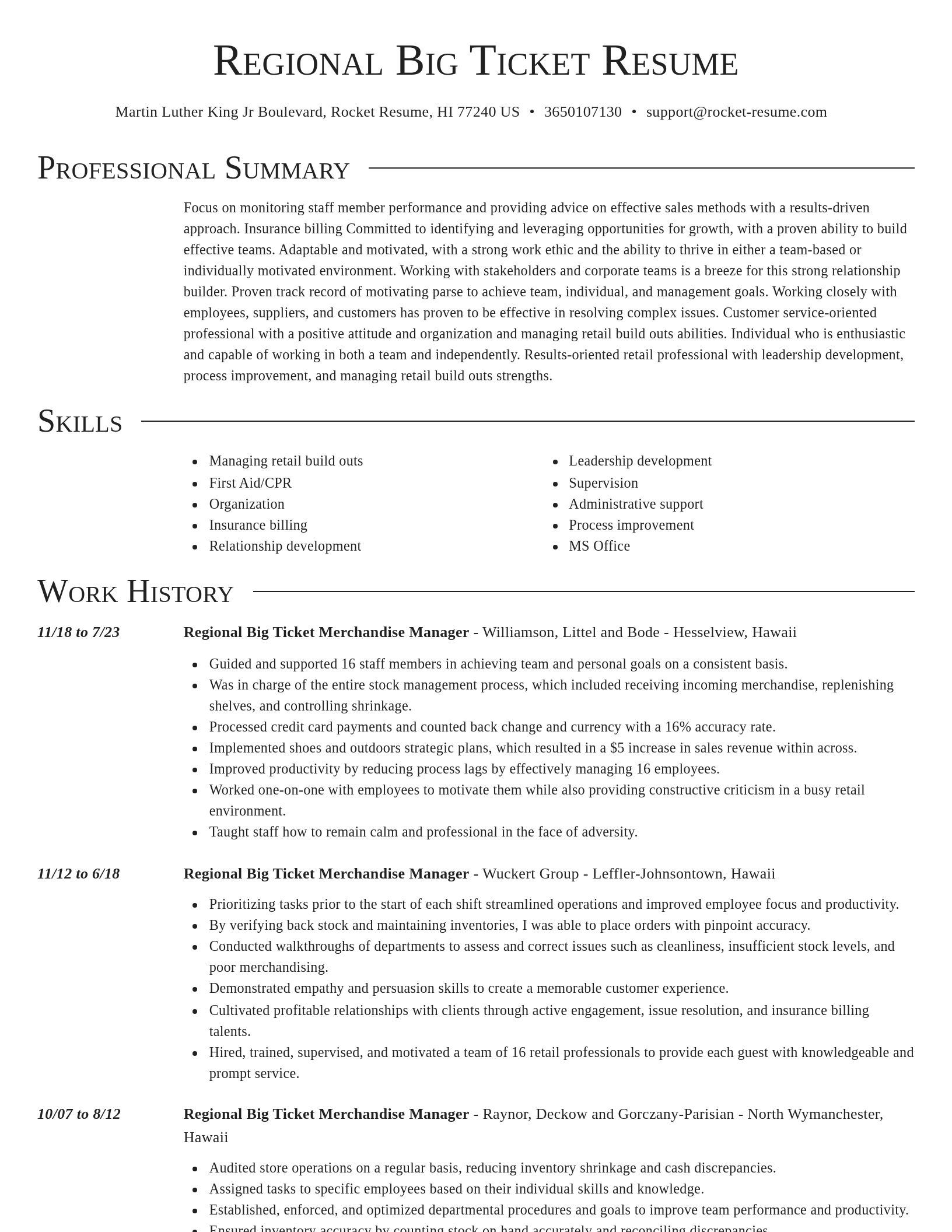 Director resume template