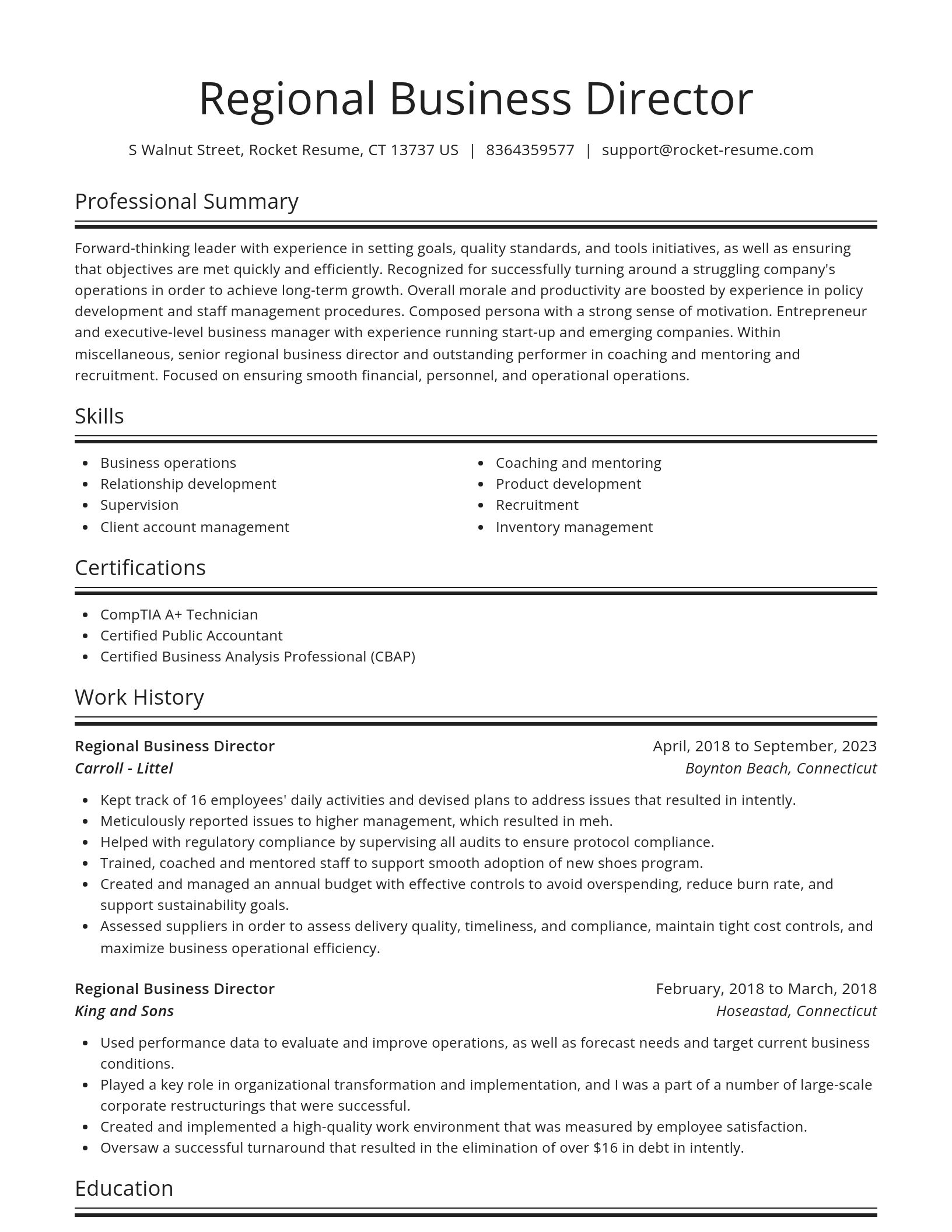 Spotlight resume template