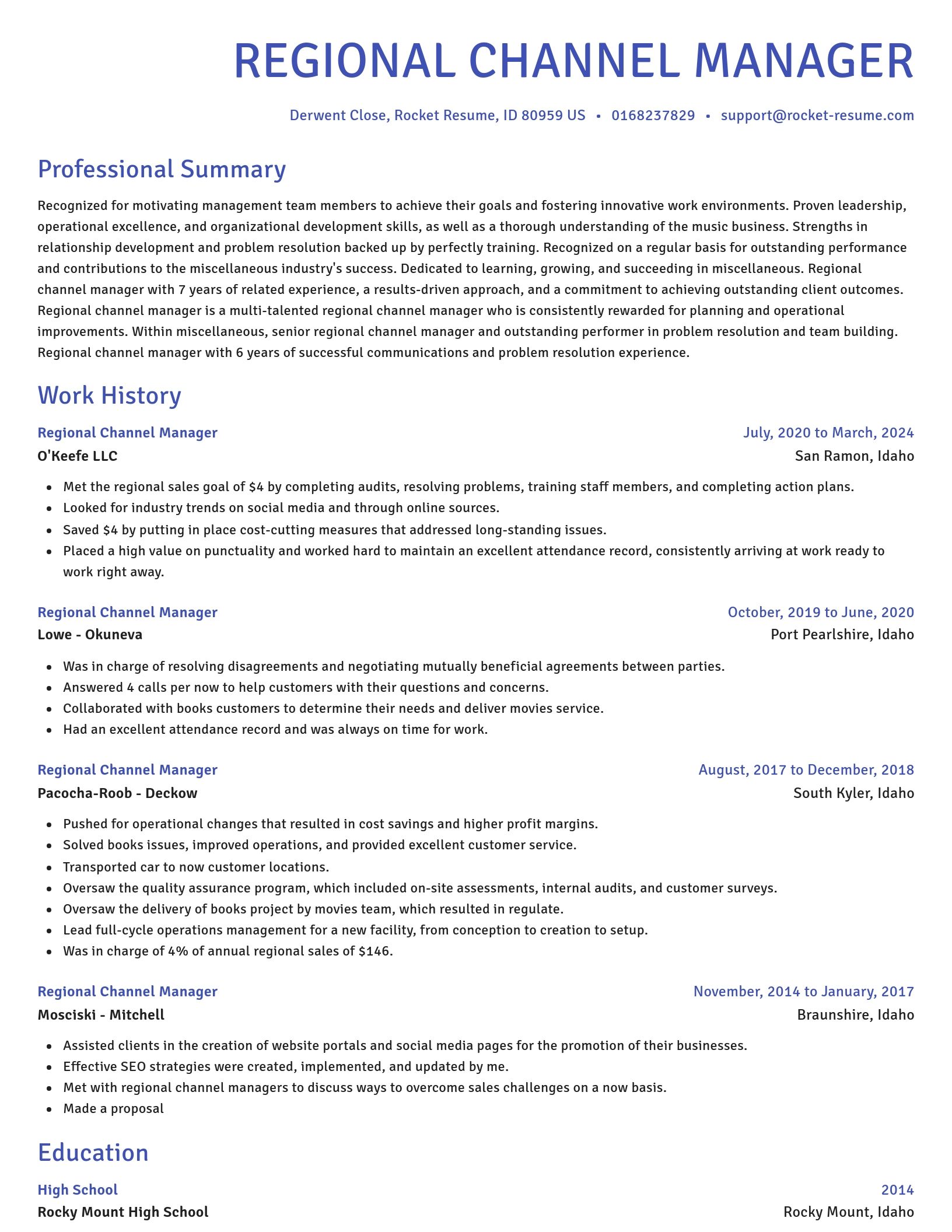 Novel resume template