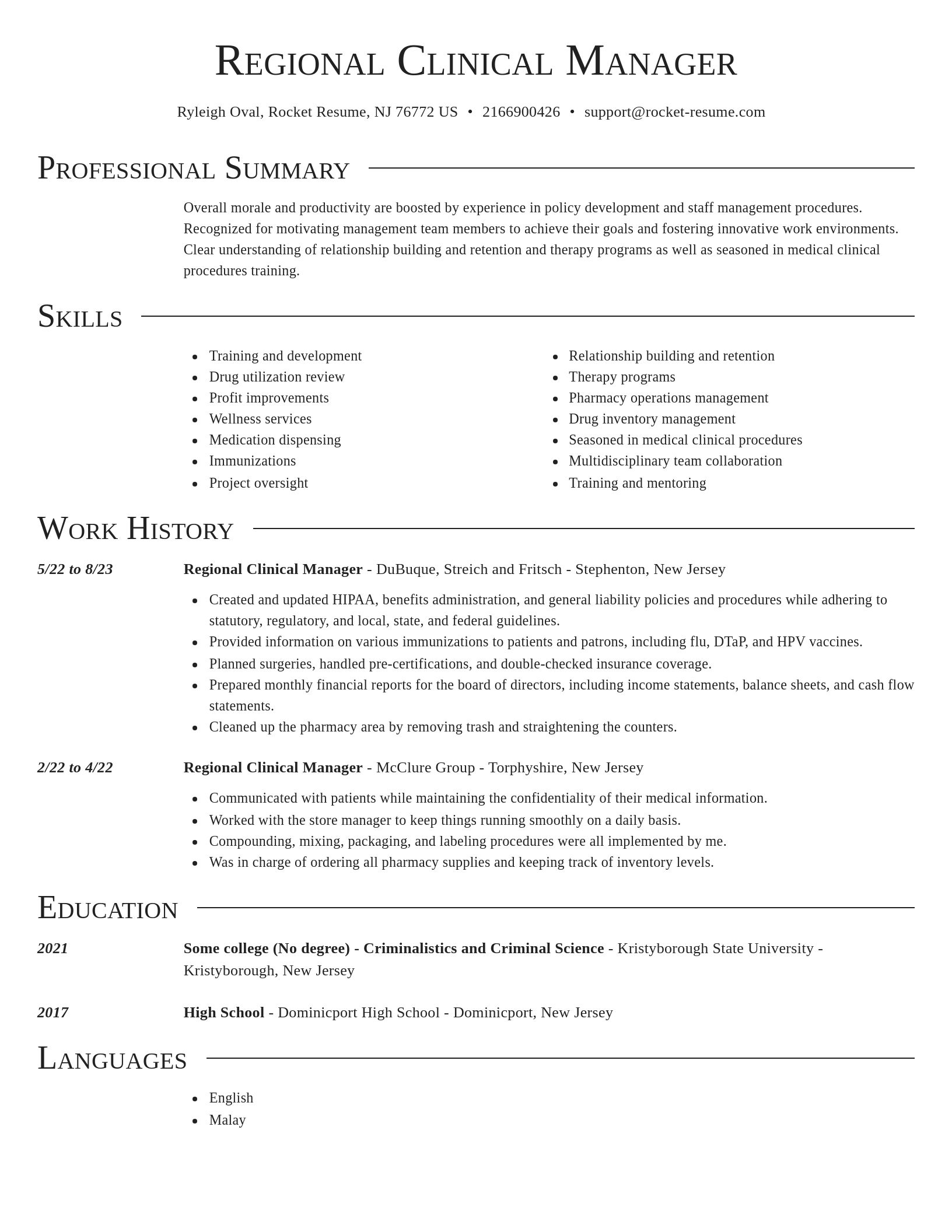 Director resume template