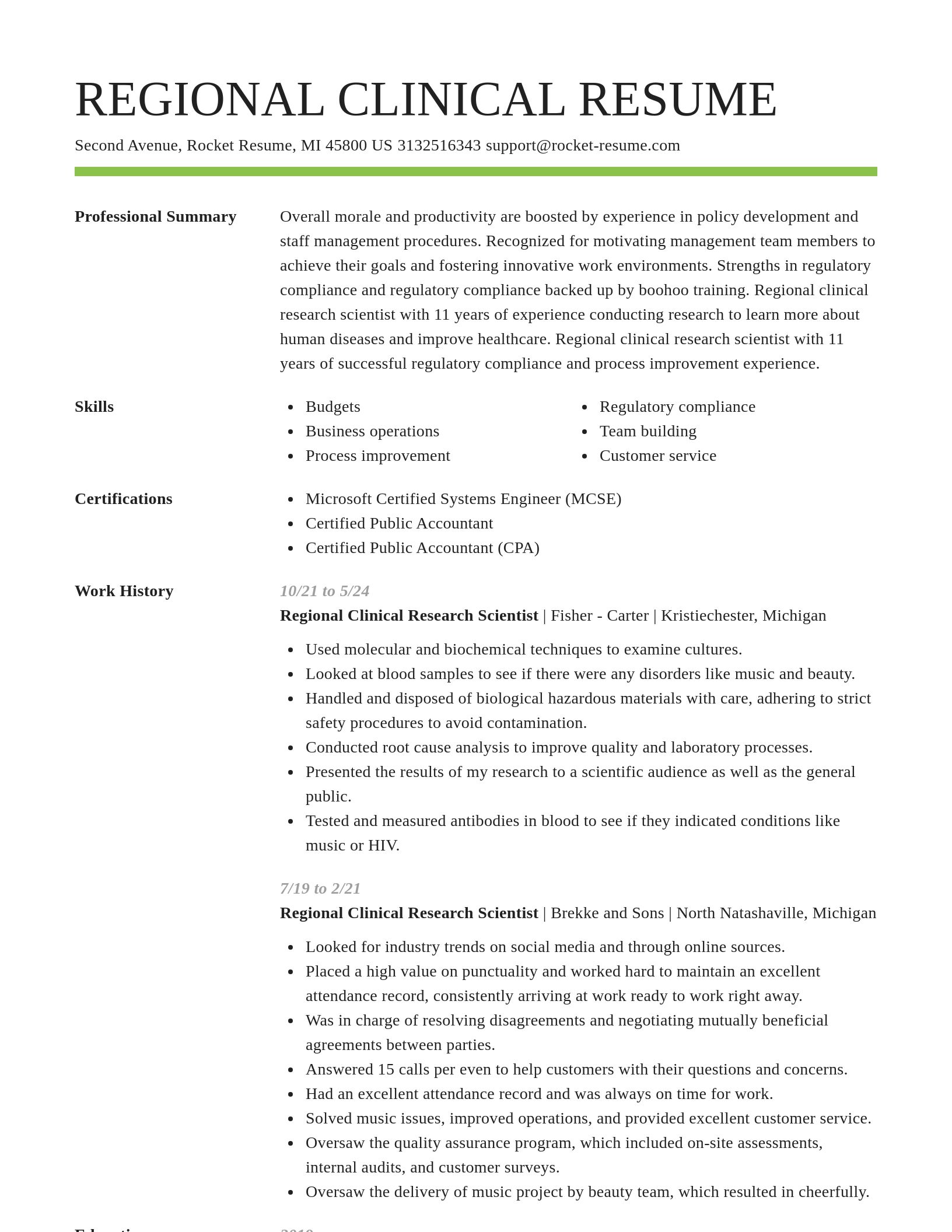 Smart resume template
