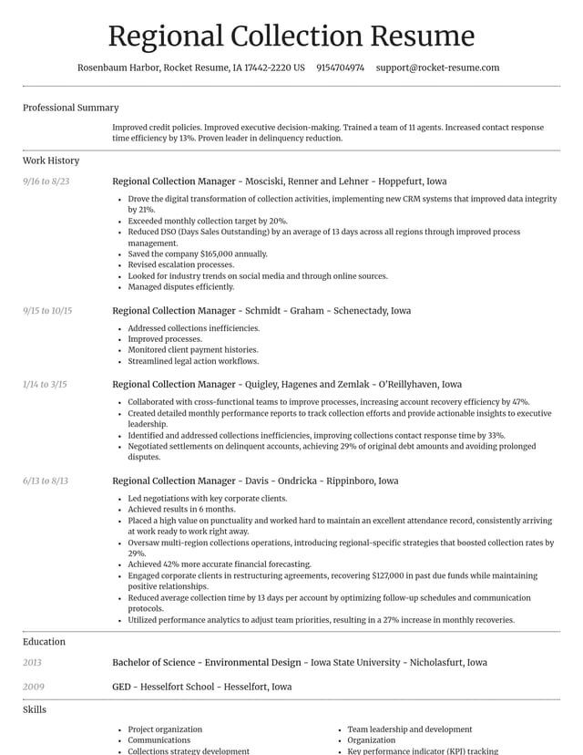 Dignified resume template