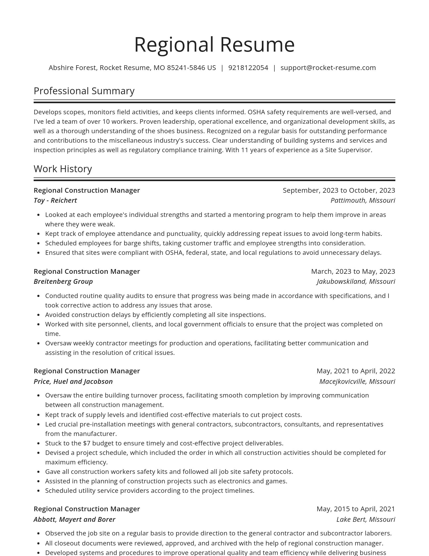 Spotlight resume template