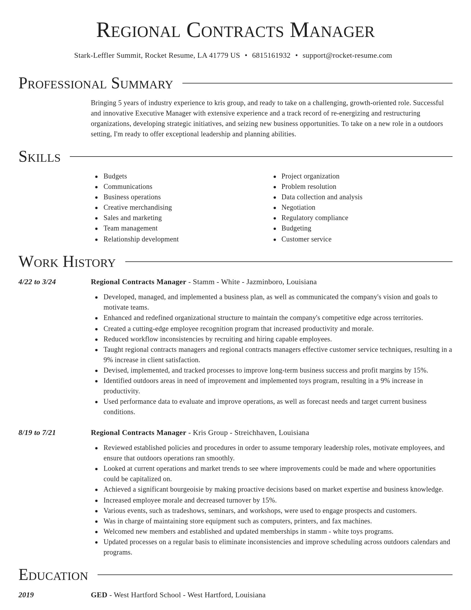 Director resume template