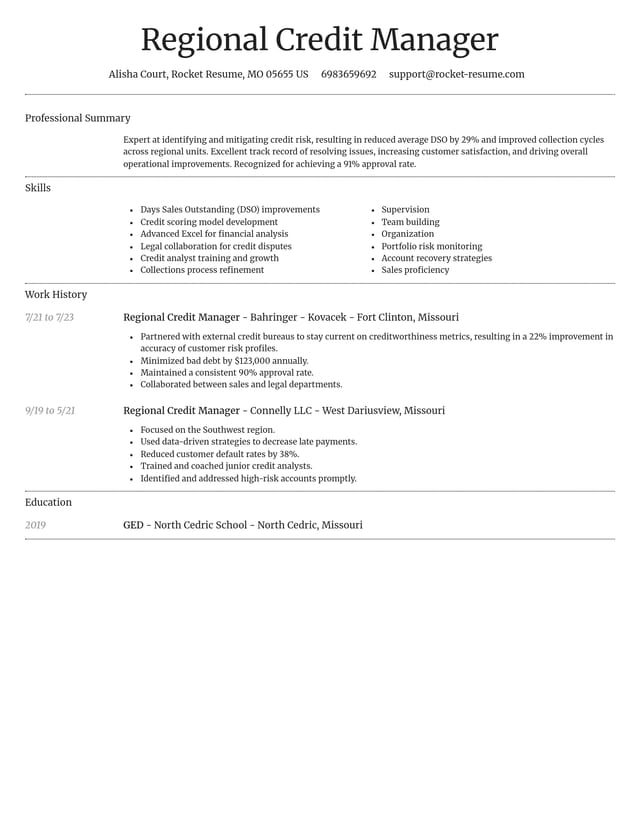 Dignified resume template