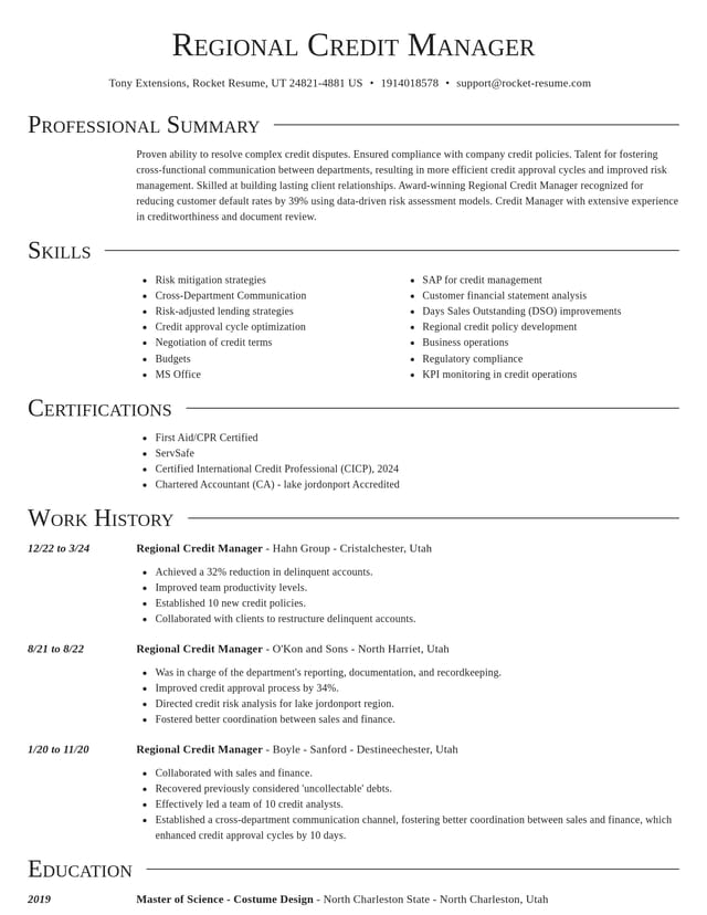 Director resume template
