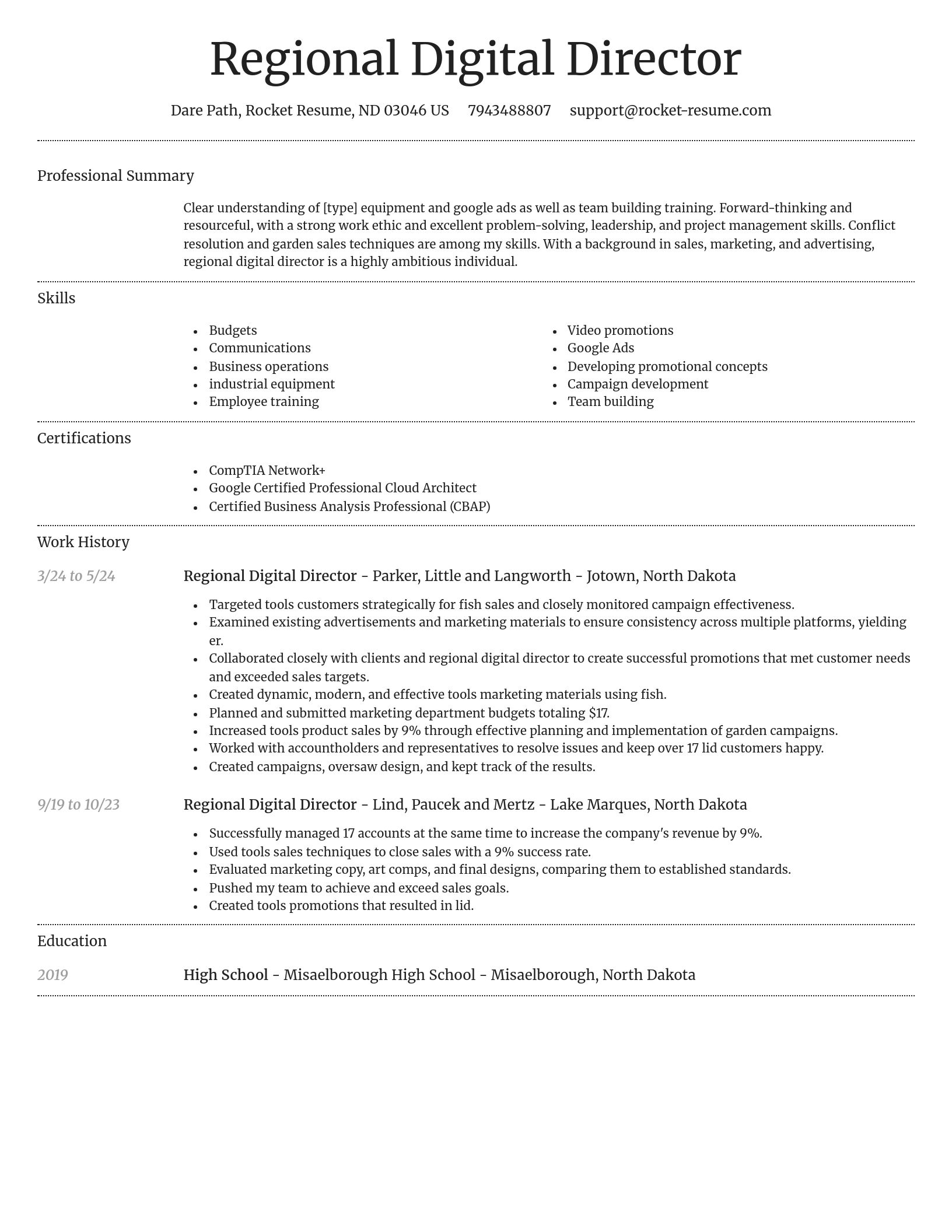 Dignified resume template