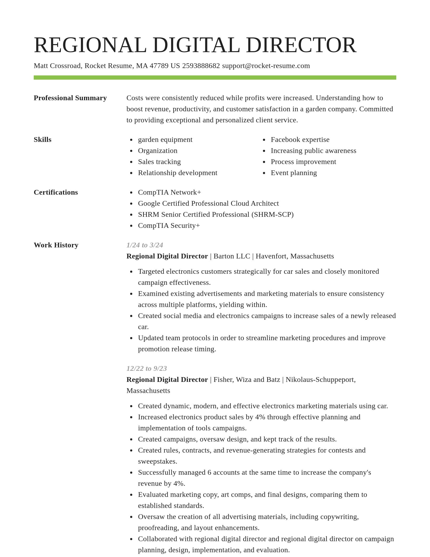 Smart resume template