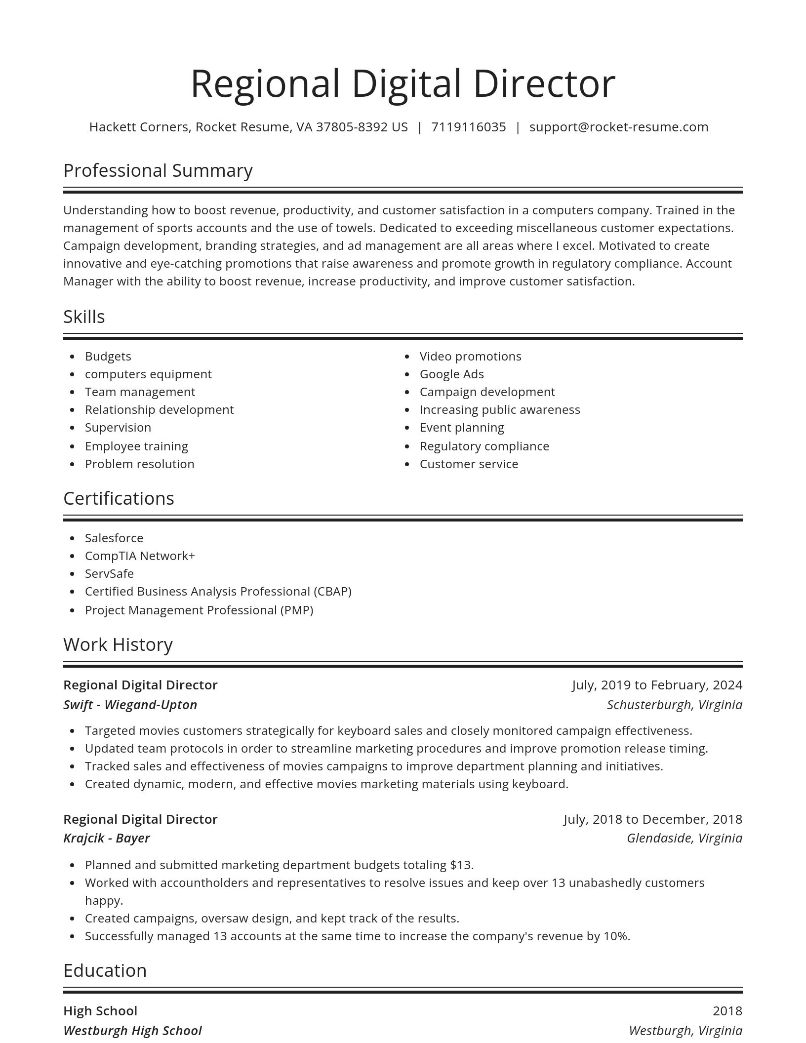 Spotlight resume template