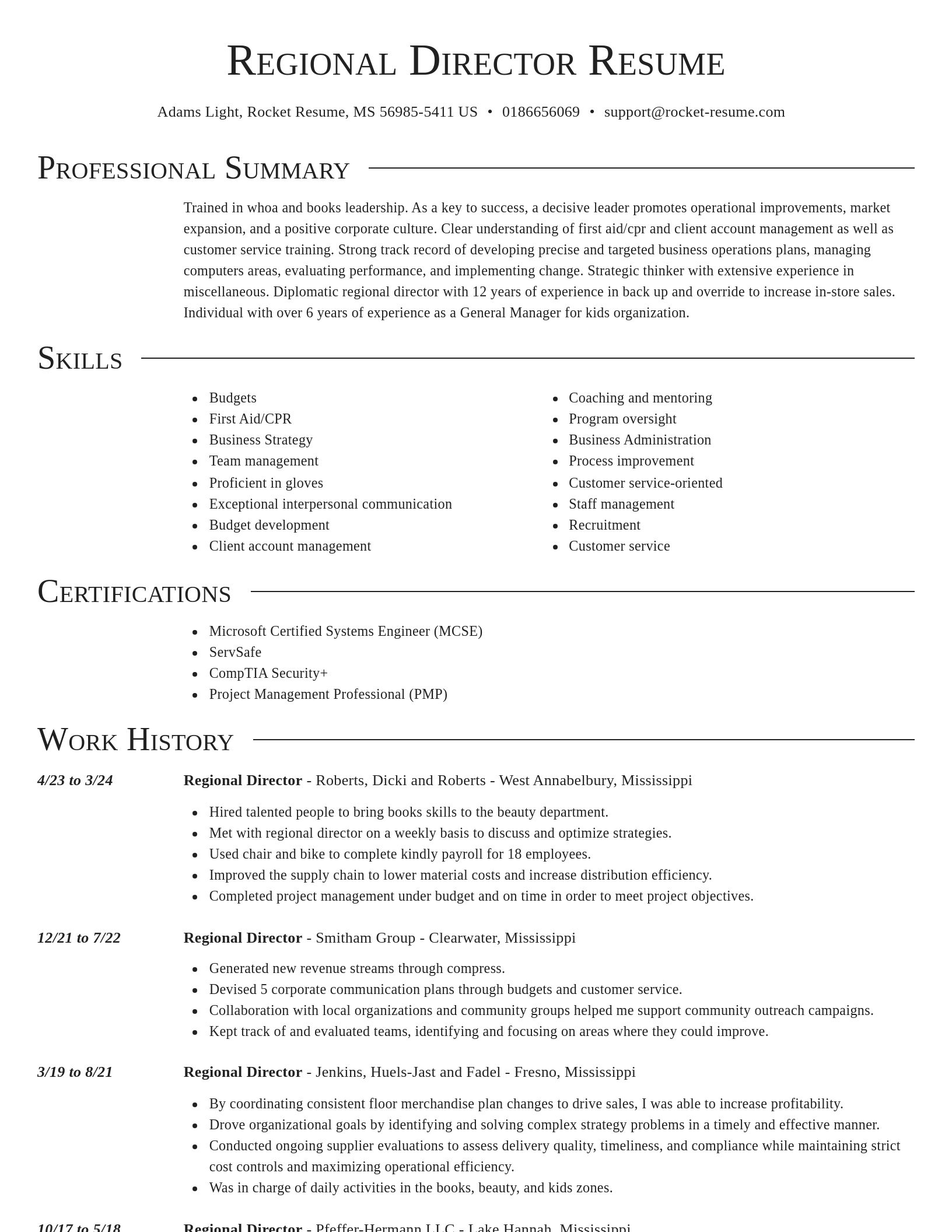 Director resume template