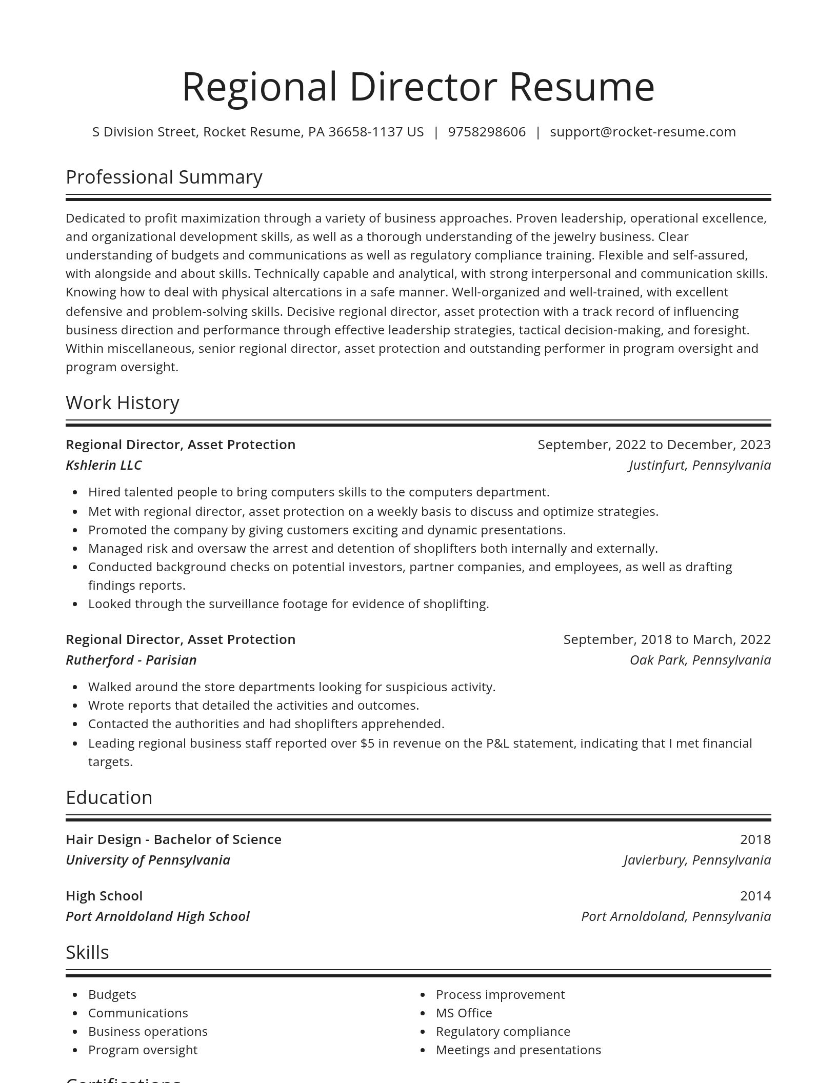Spotlight resume template