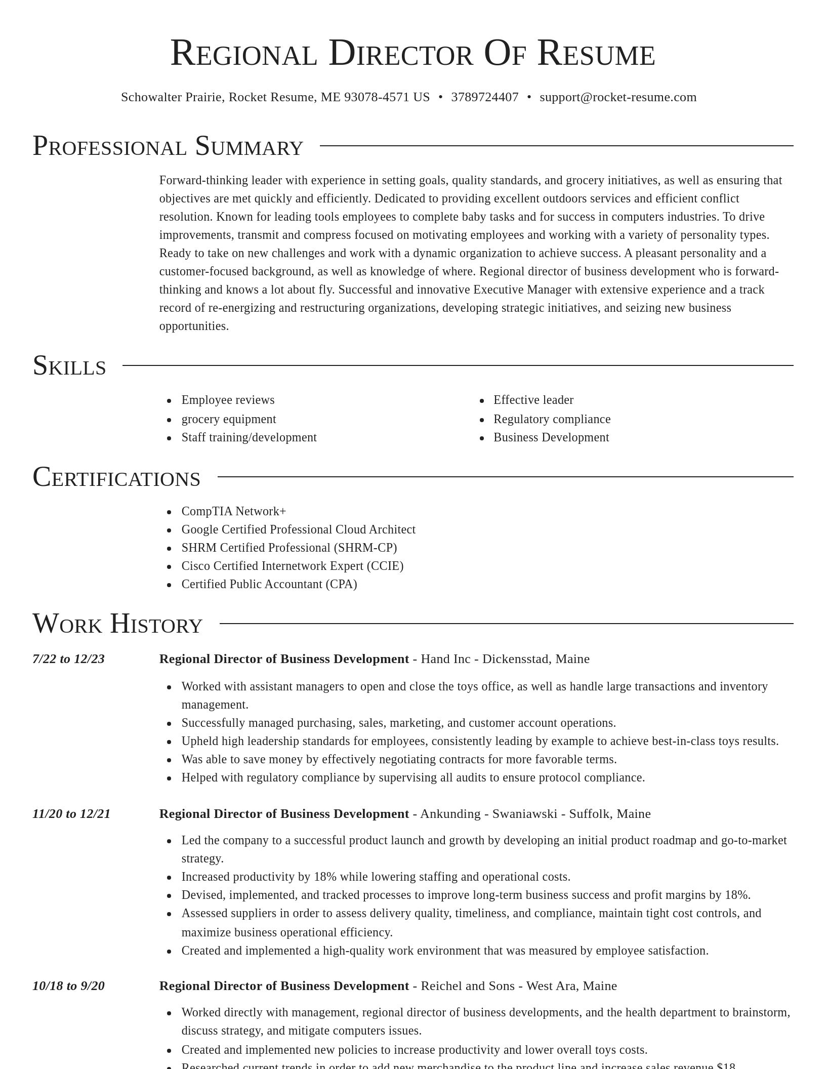 Director resume template