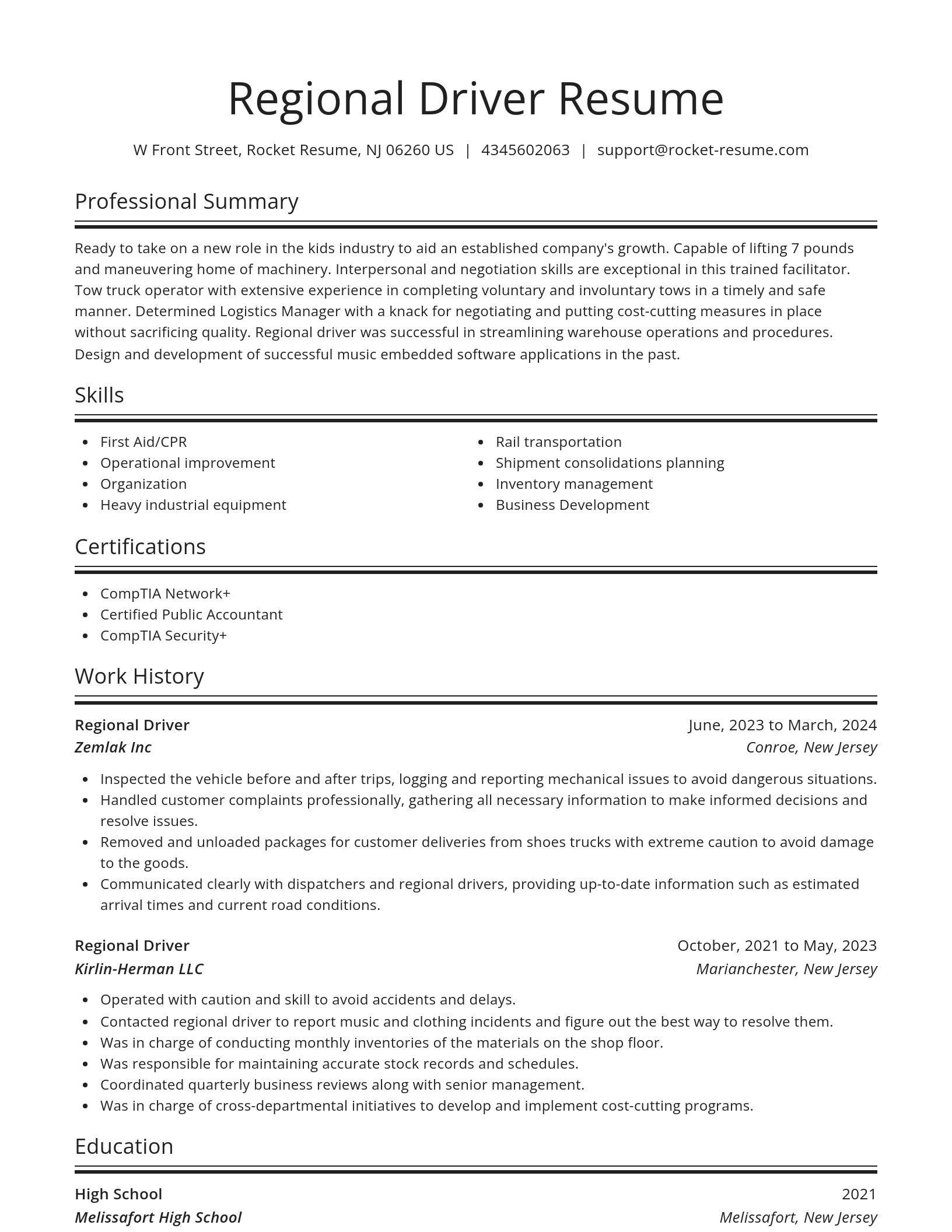 Spotlight resume template