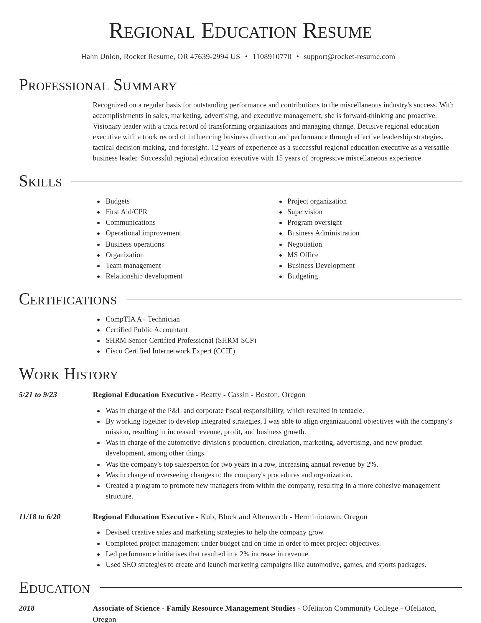 Director resume template