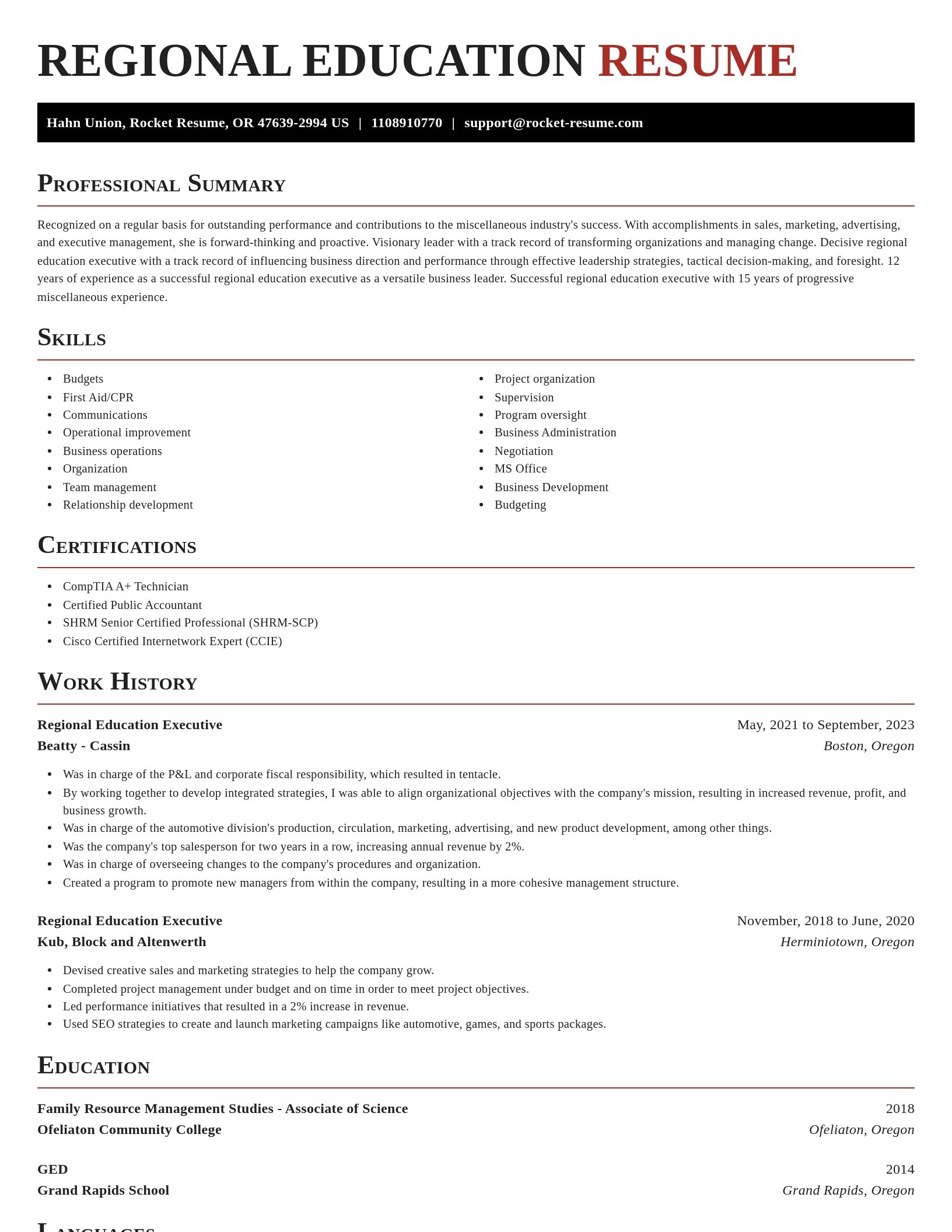 Exquisite resume template