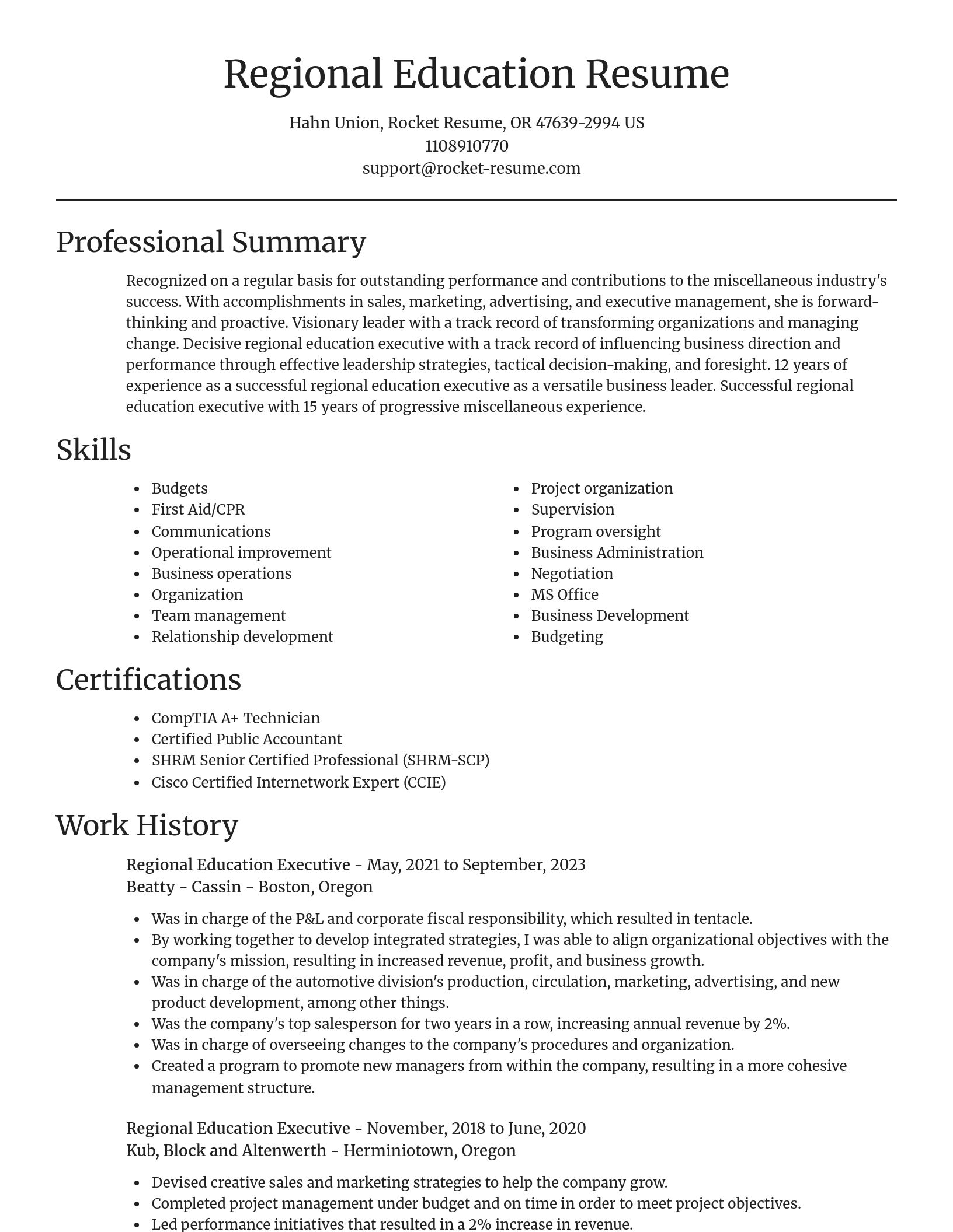 Focal Point resume template