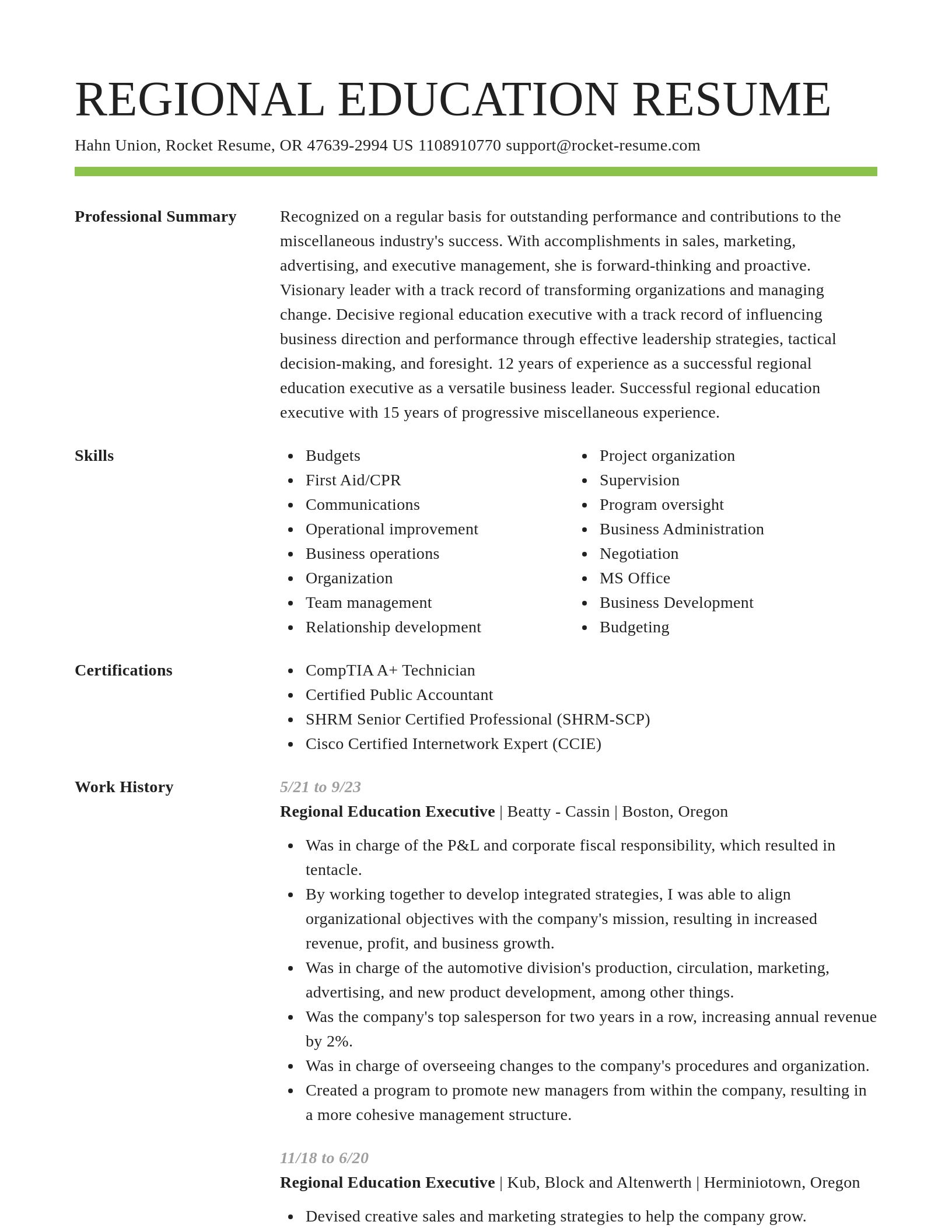 Smart resume template