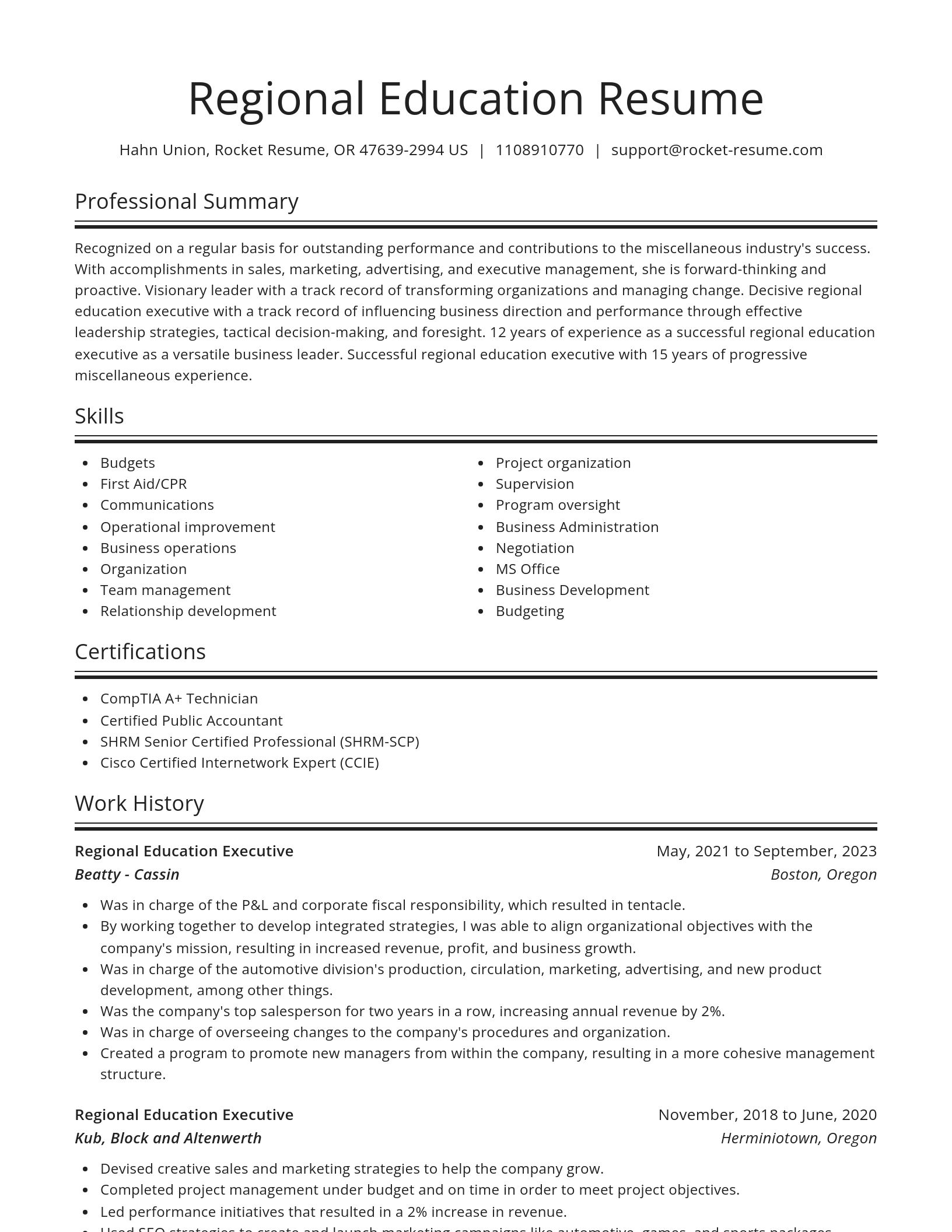 Spotlight resume template