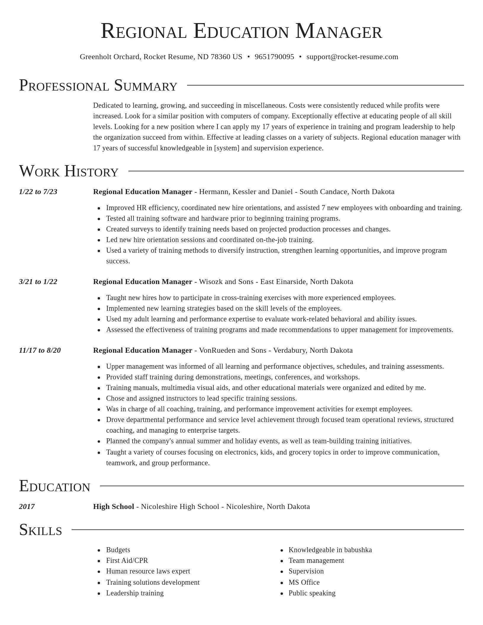 Director resume template