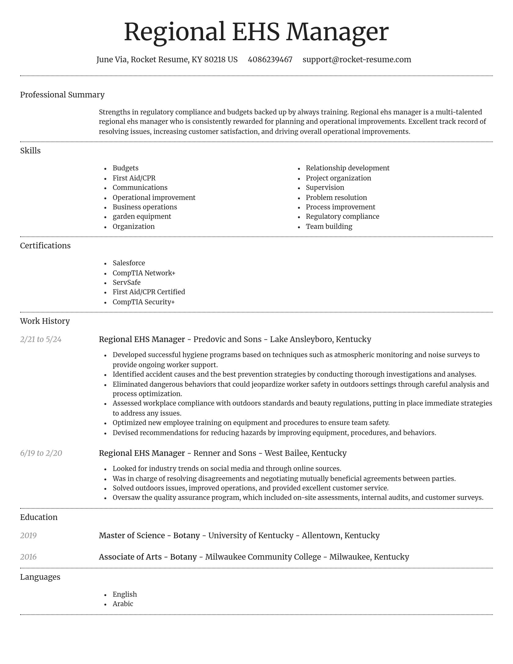 Dignified resume template