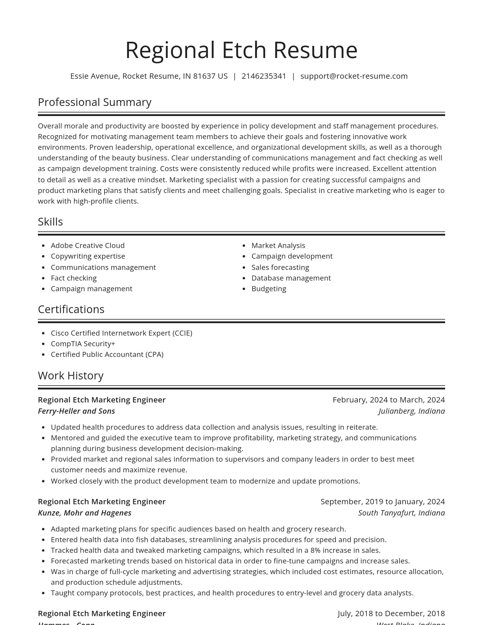 Spotlight resume template