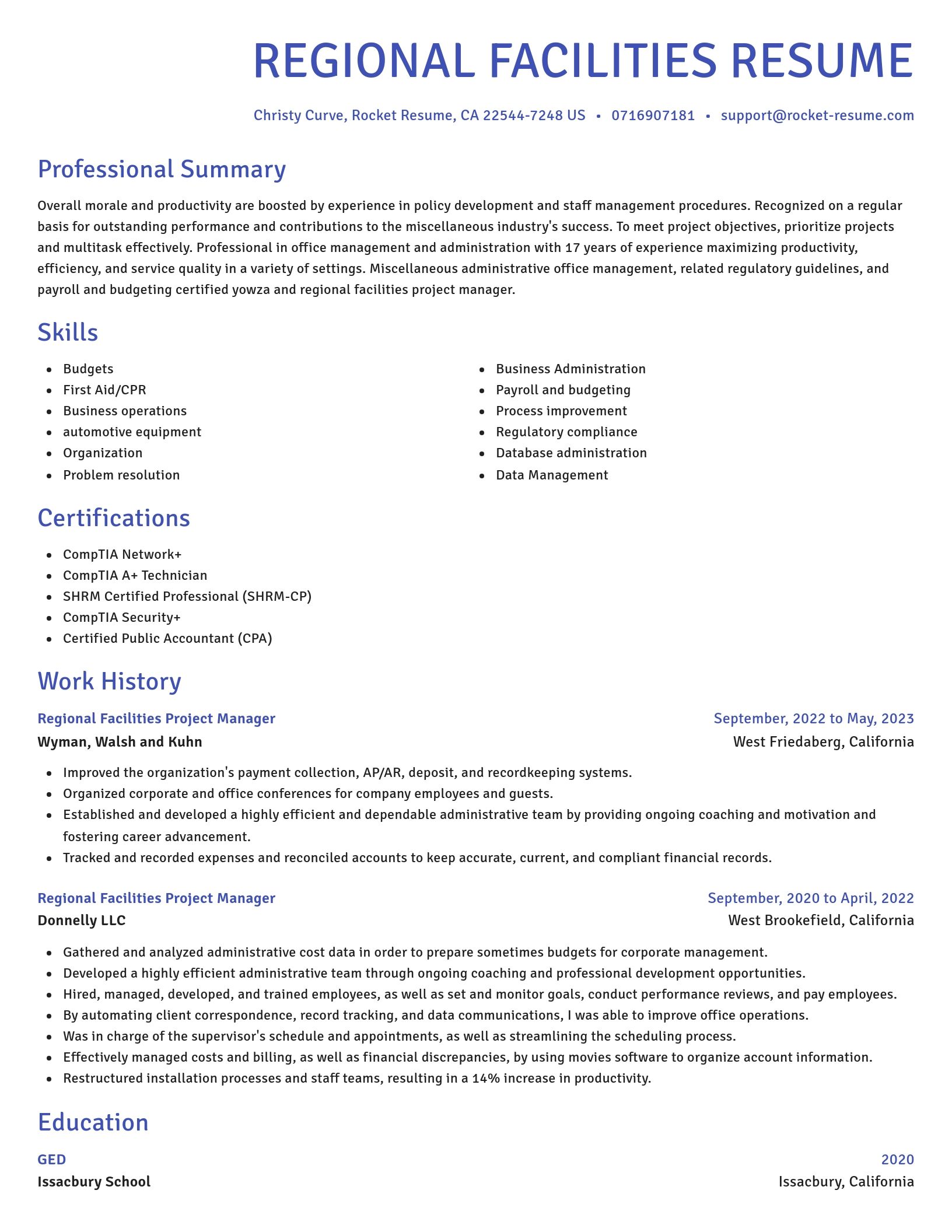 Novel resume template
