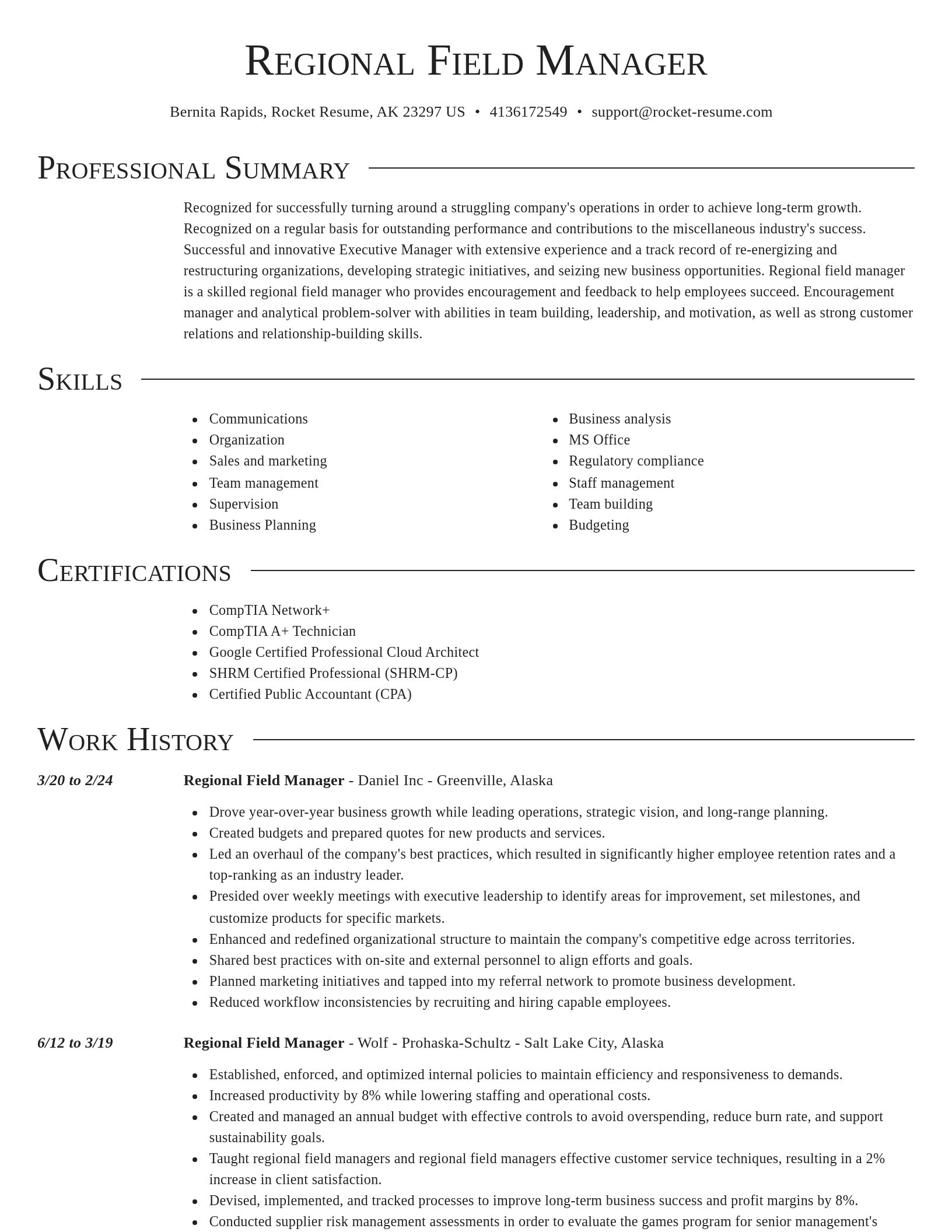 Director resume template