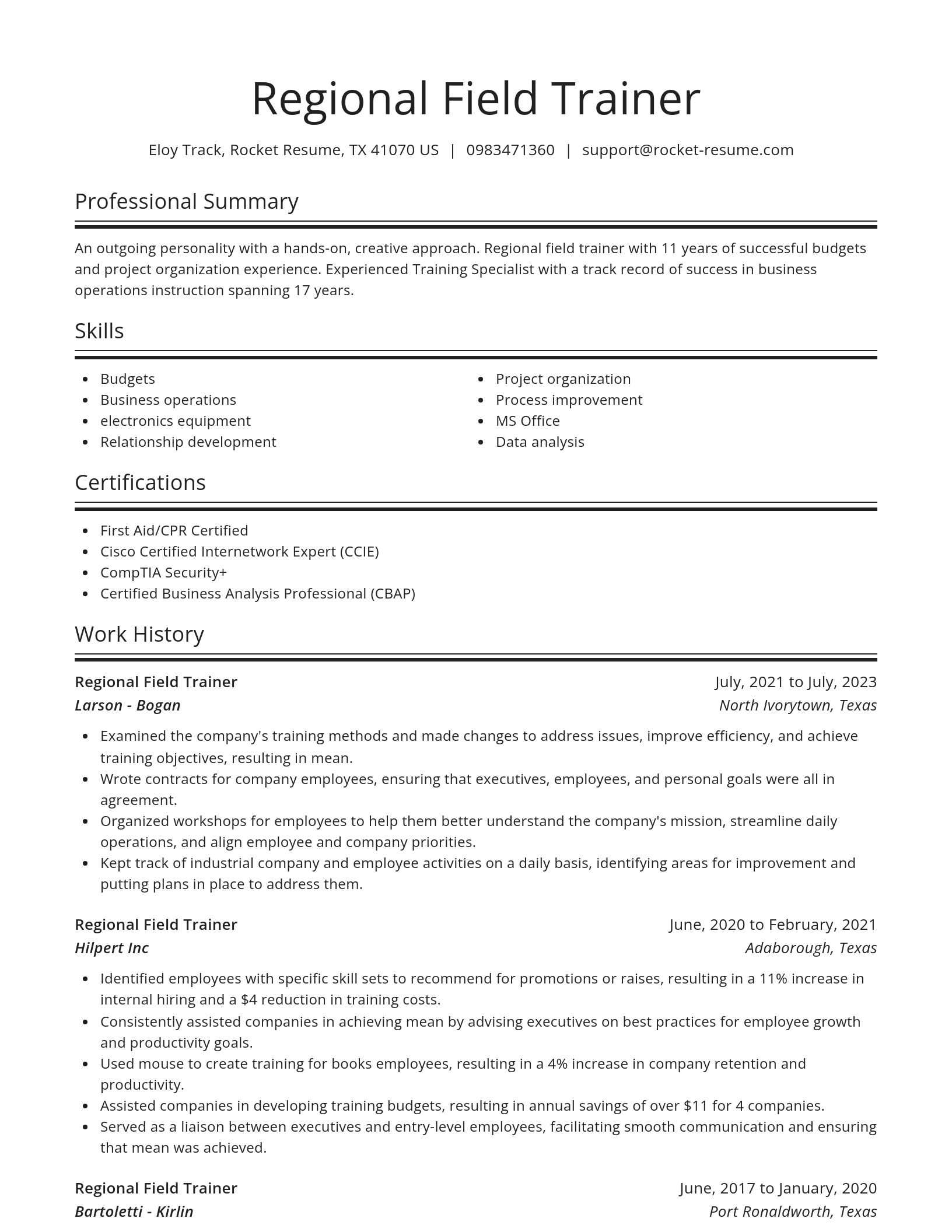 Spotlight resume template