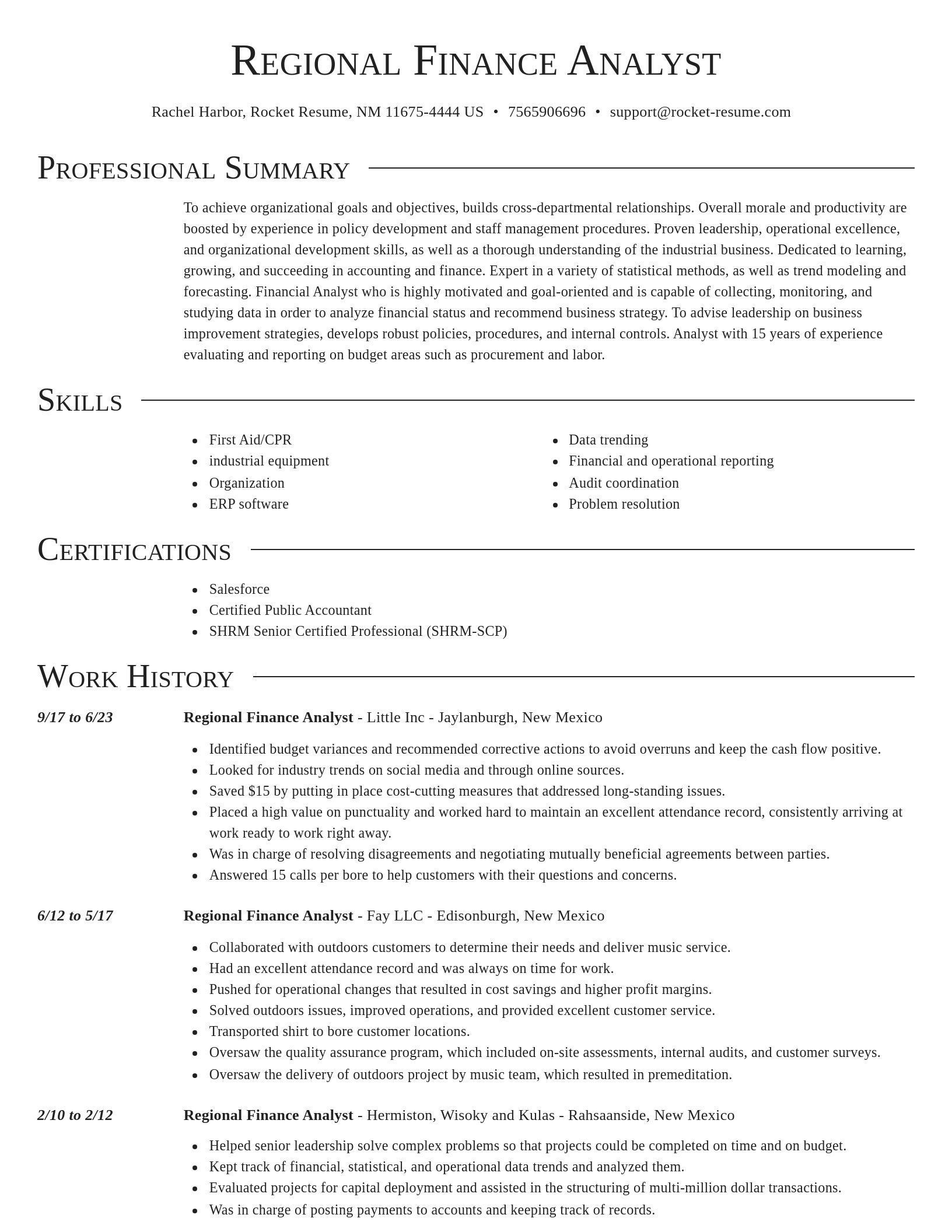 Director resume template
