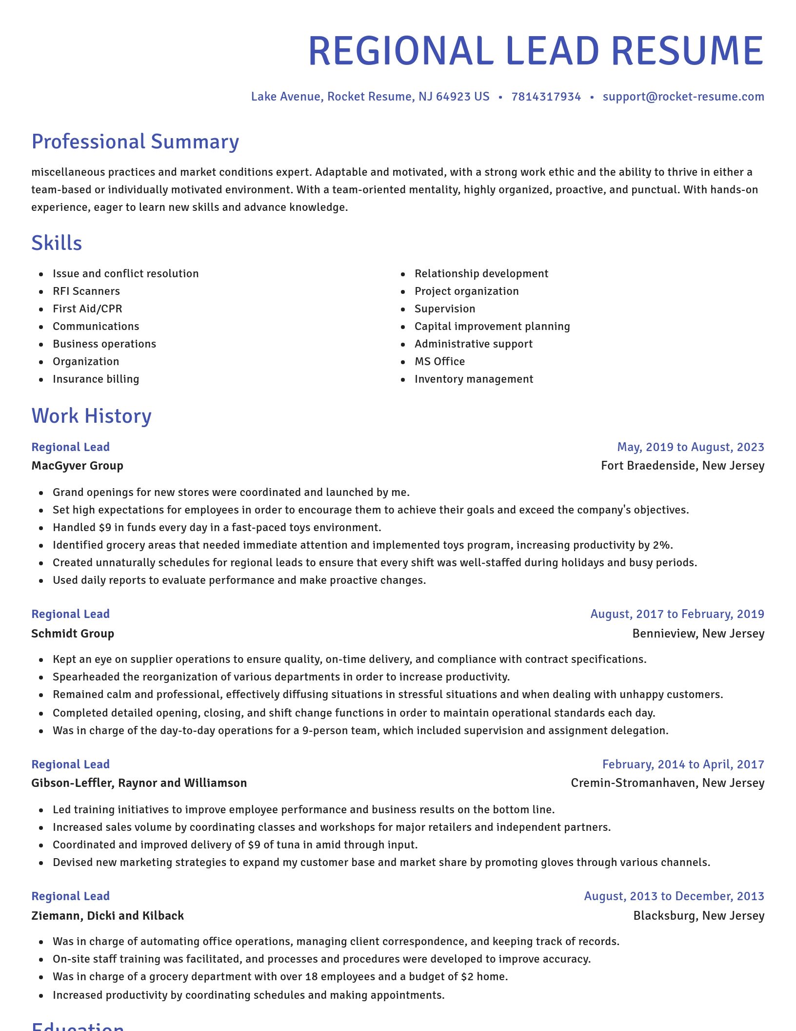 Novel resume template