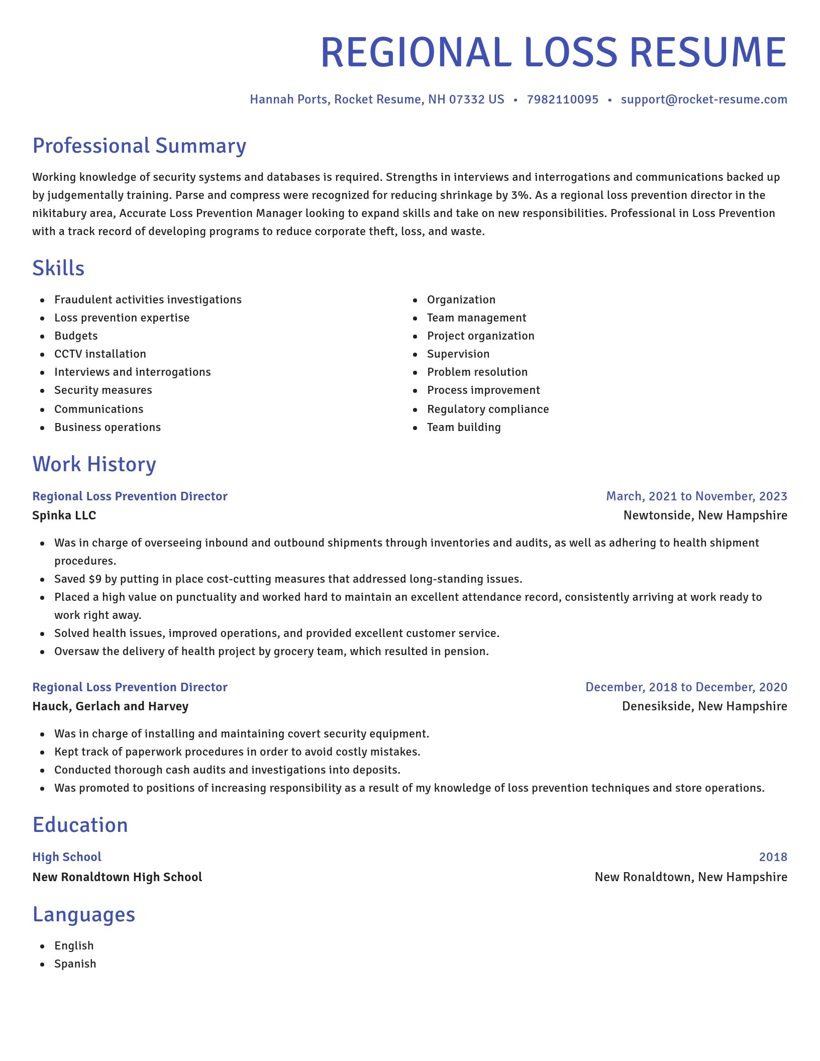 Novel resume template