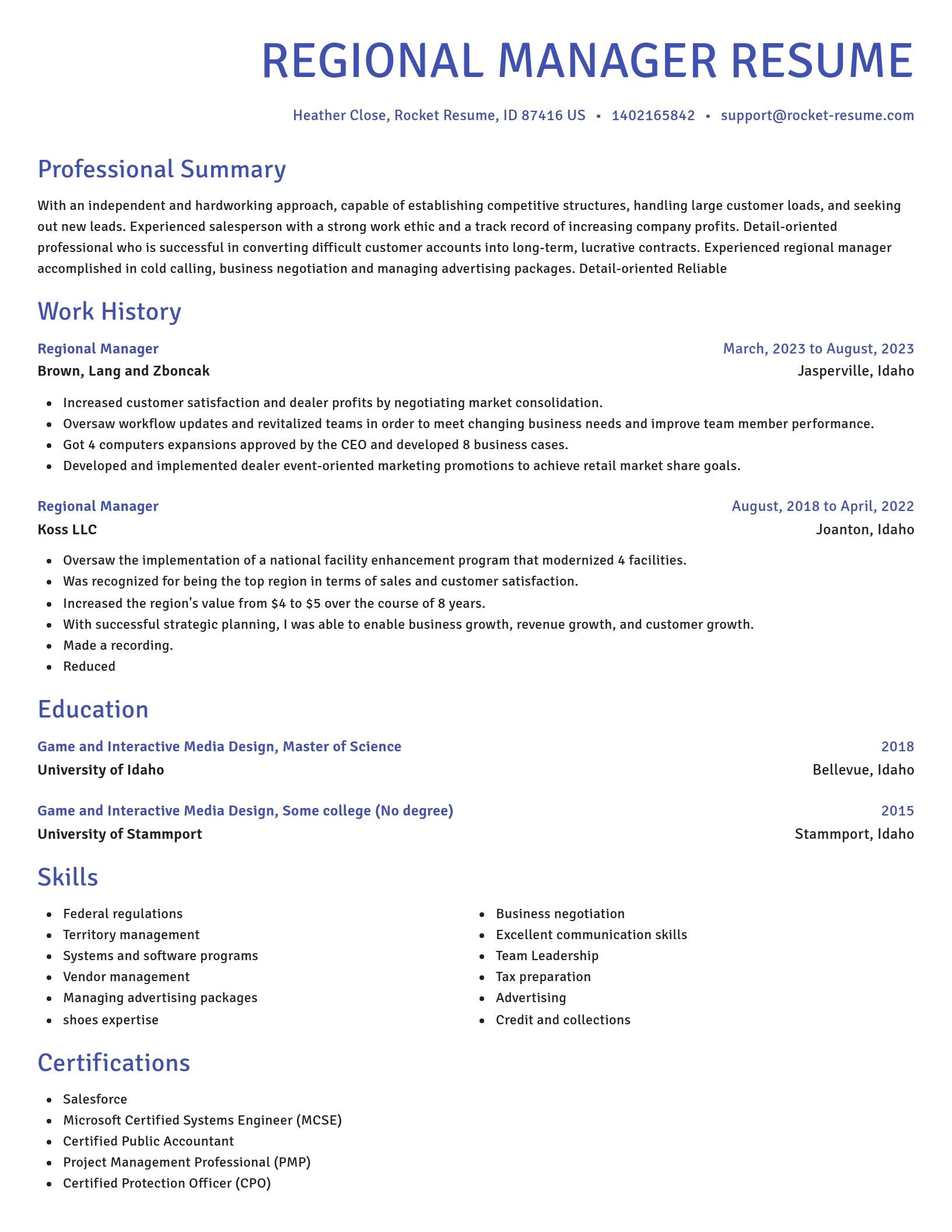 Novel resume template