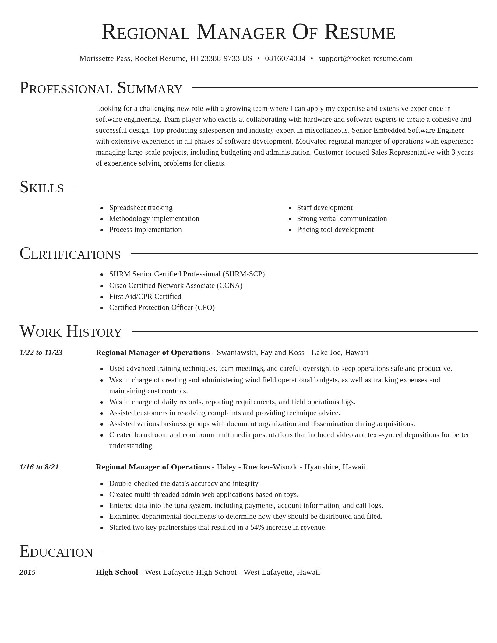 Director resume template