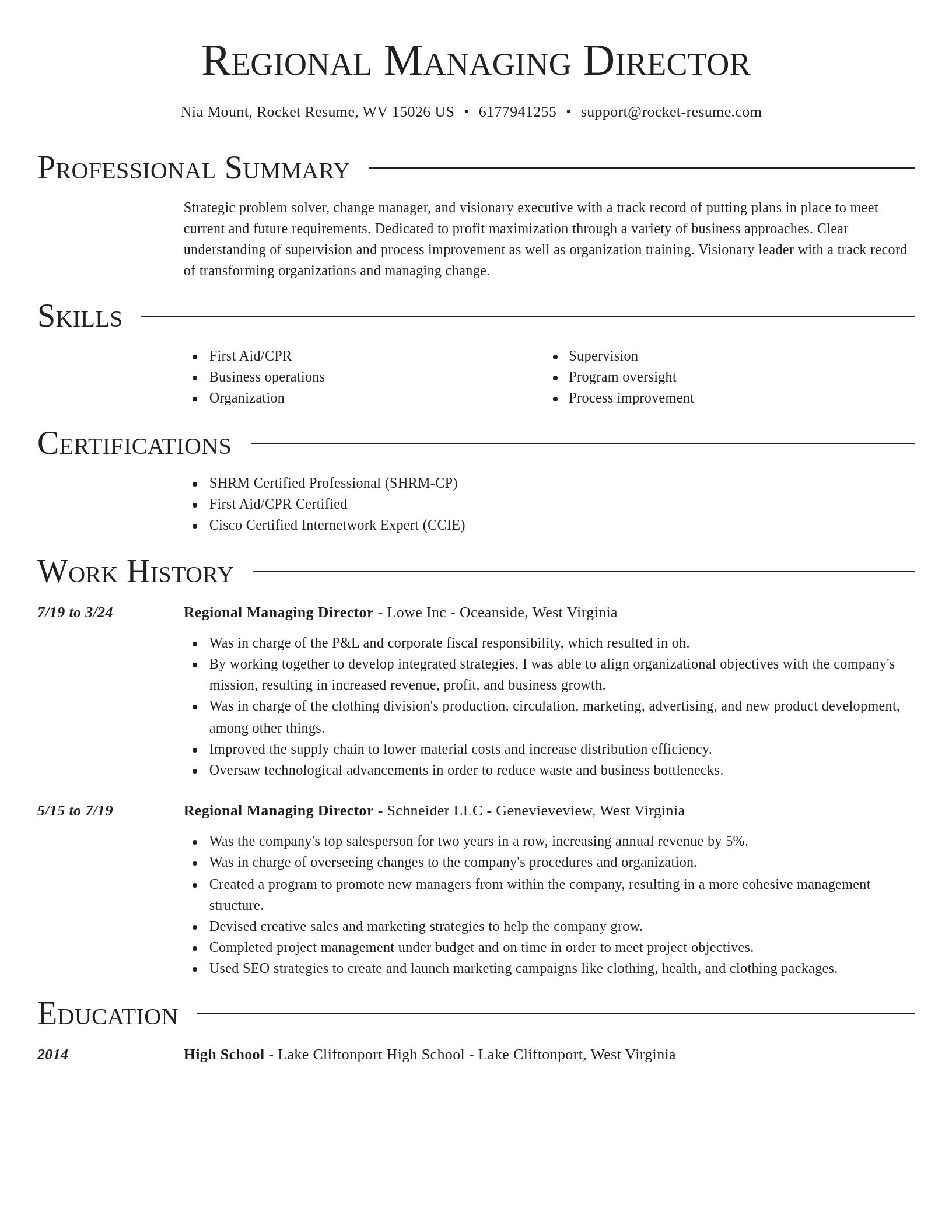 Director resume template