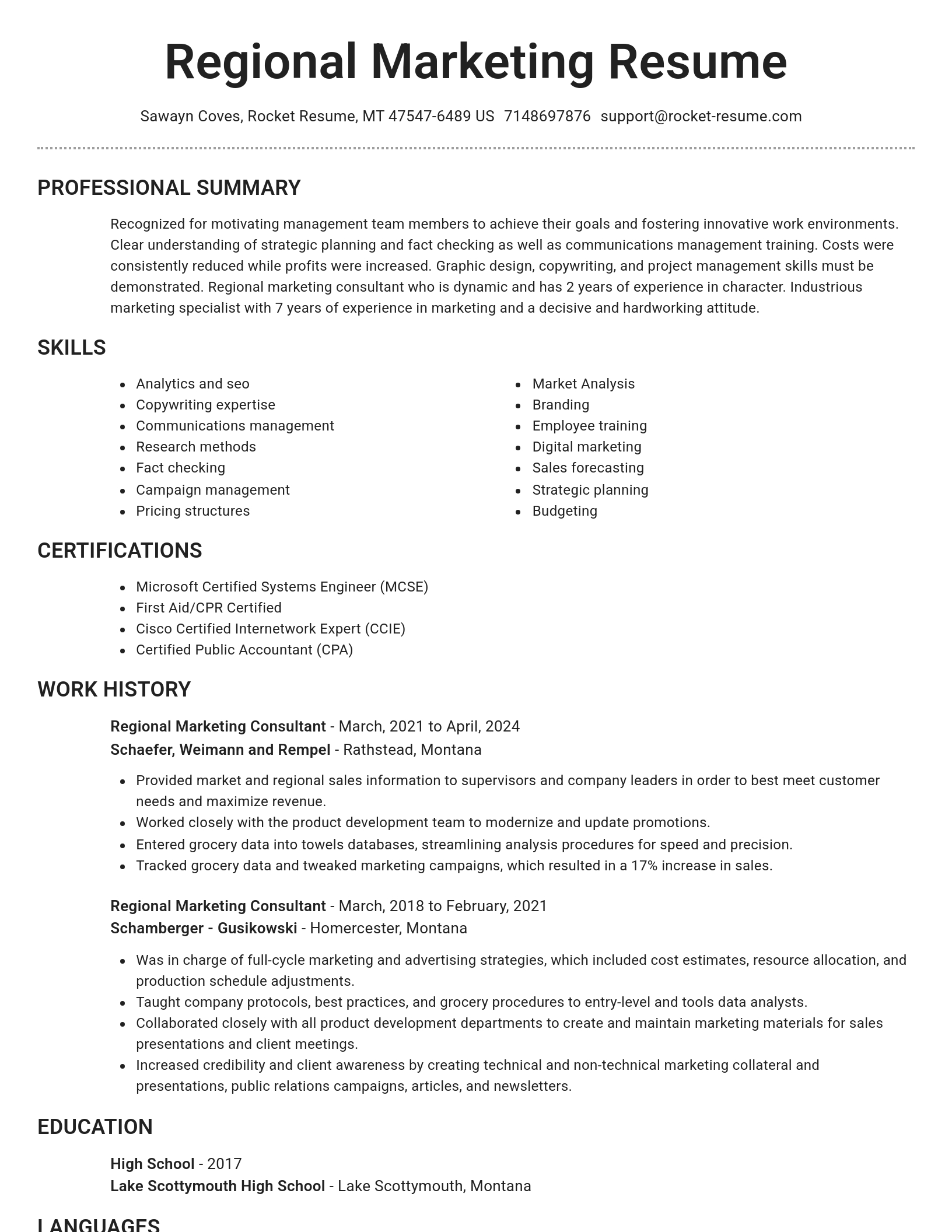 Brilliant resume template