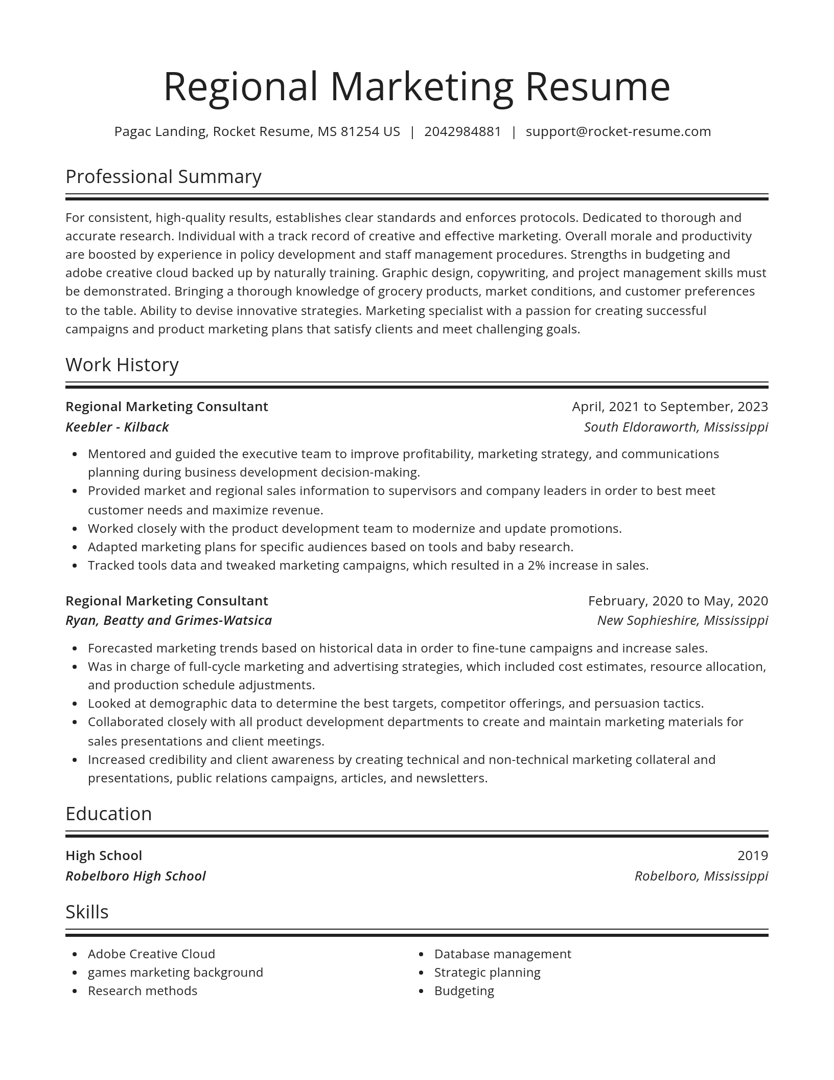 Spotlight resume template