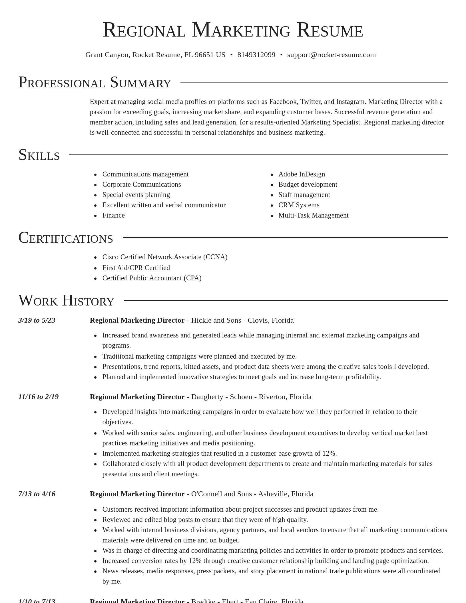 Director resume template