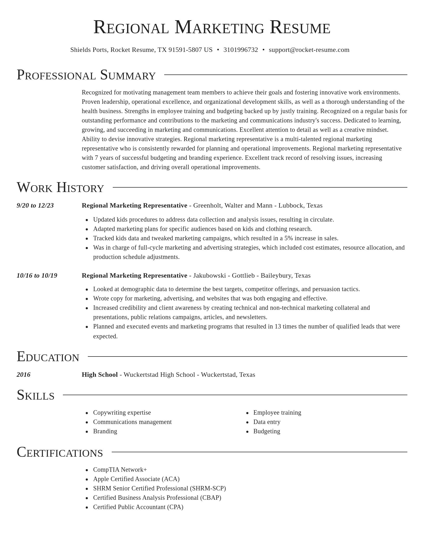 Director resume template