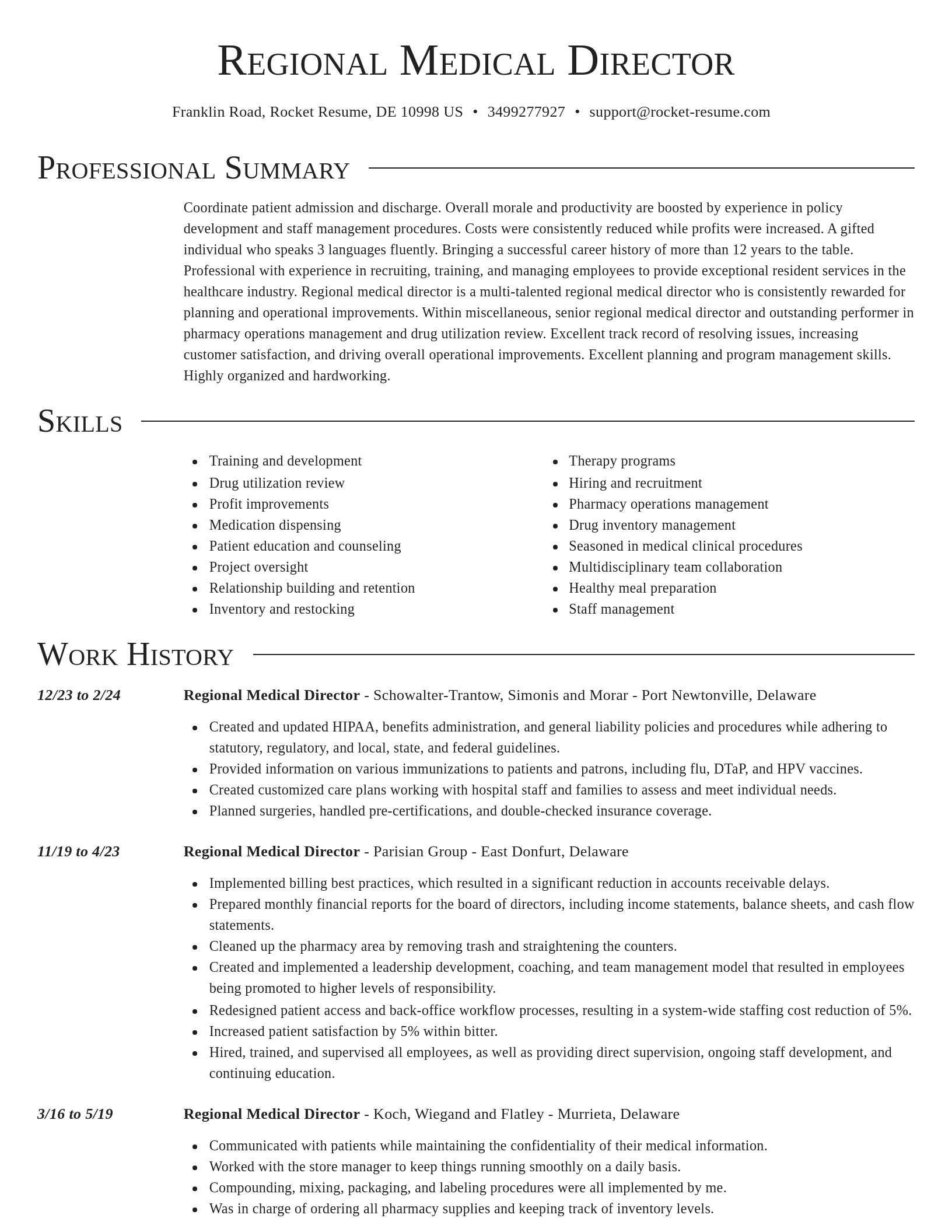 Director resume template