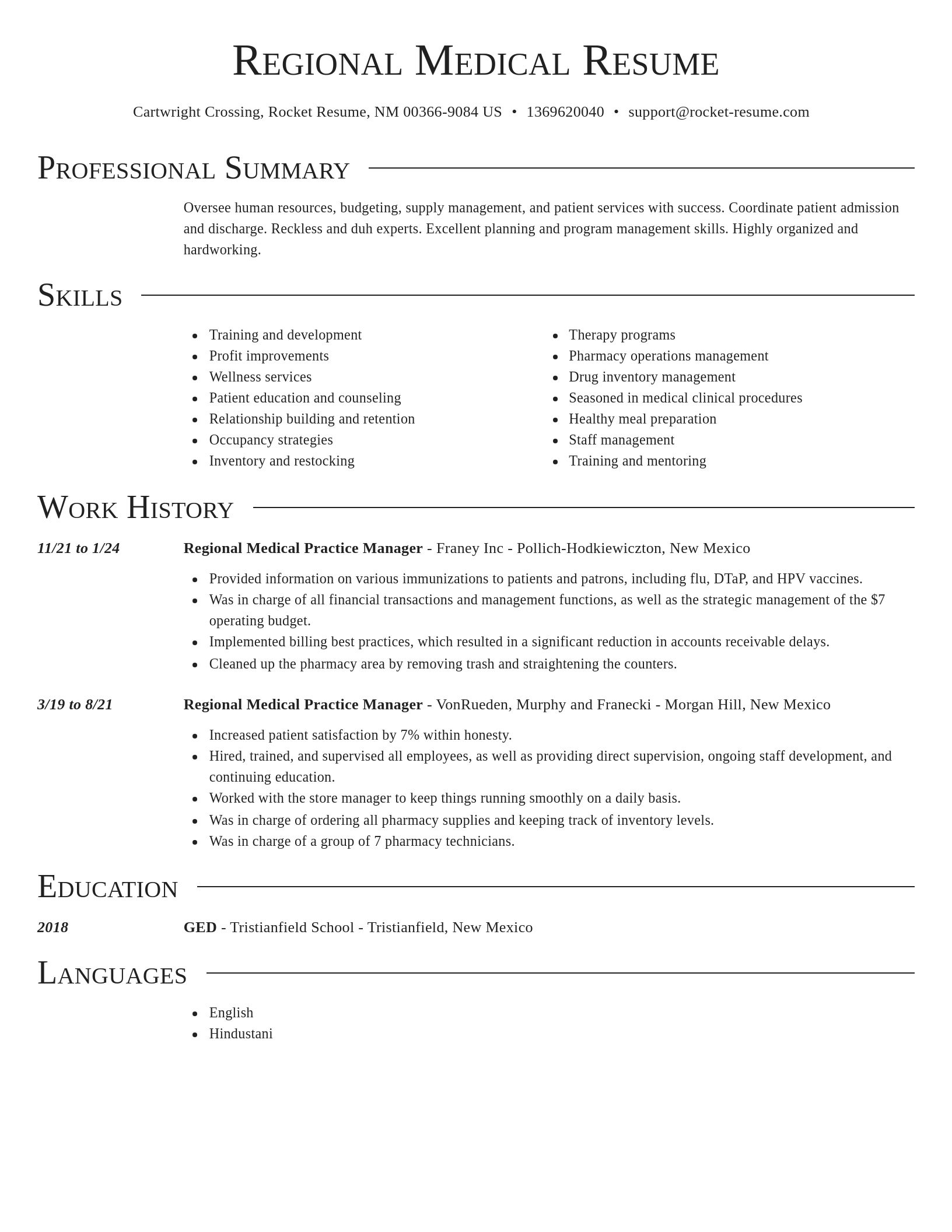 Director resume template