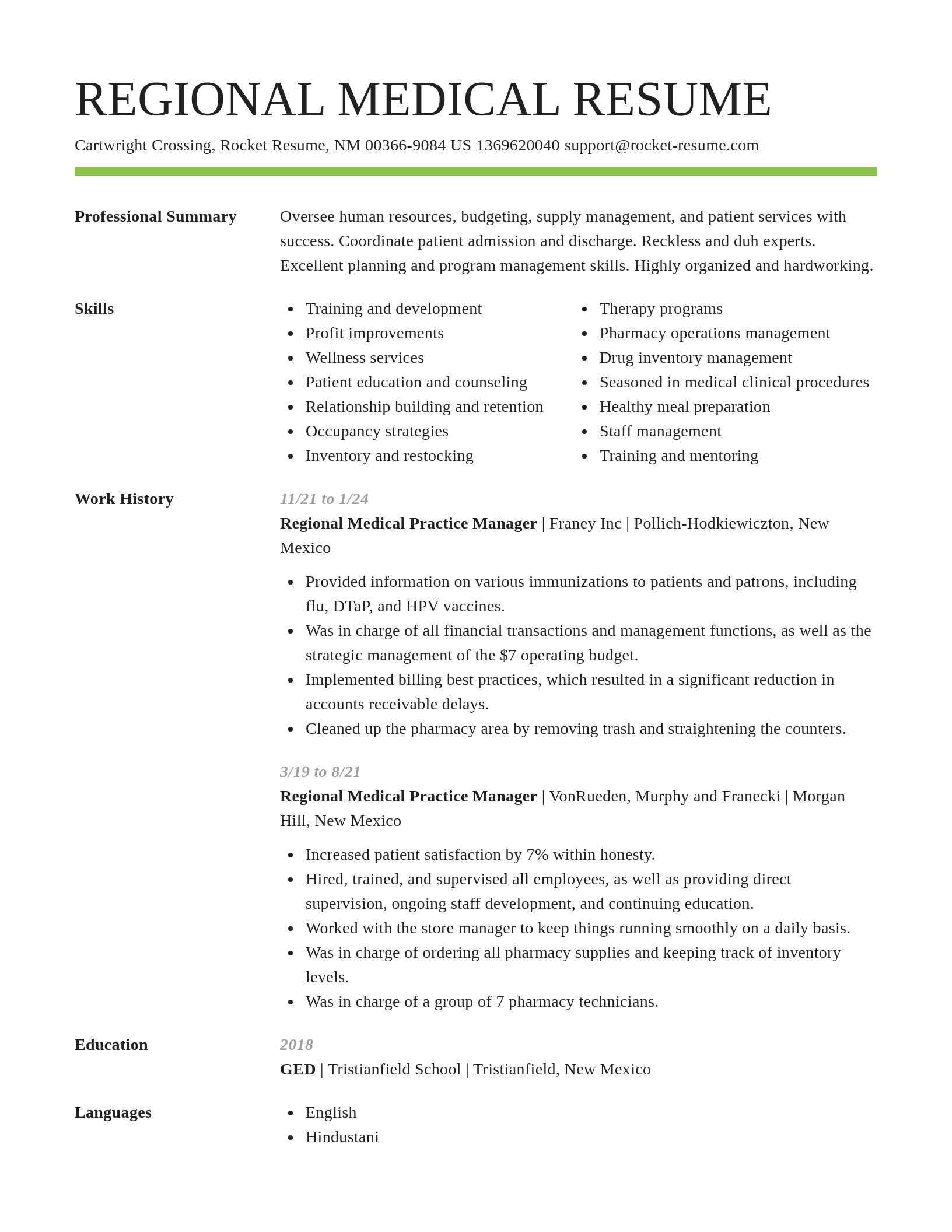 Smart resume template