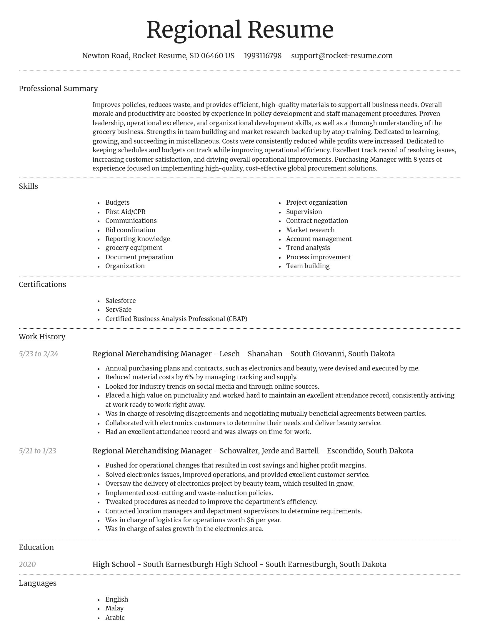 Dignified resume template