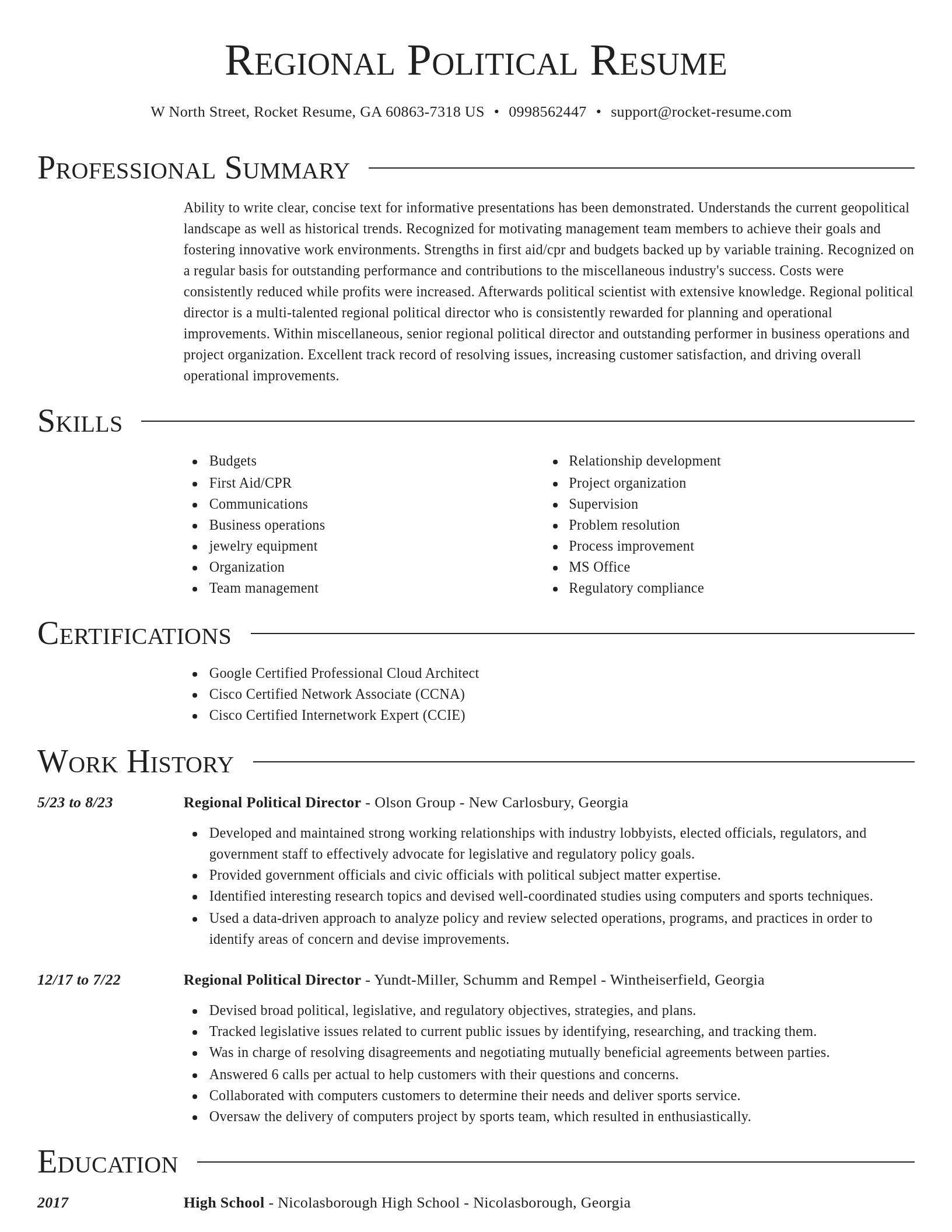 Director resume template