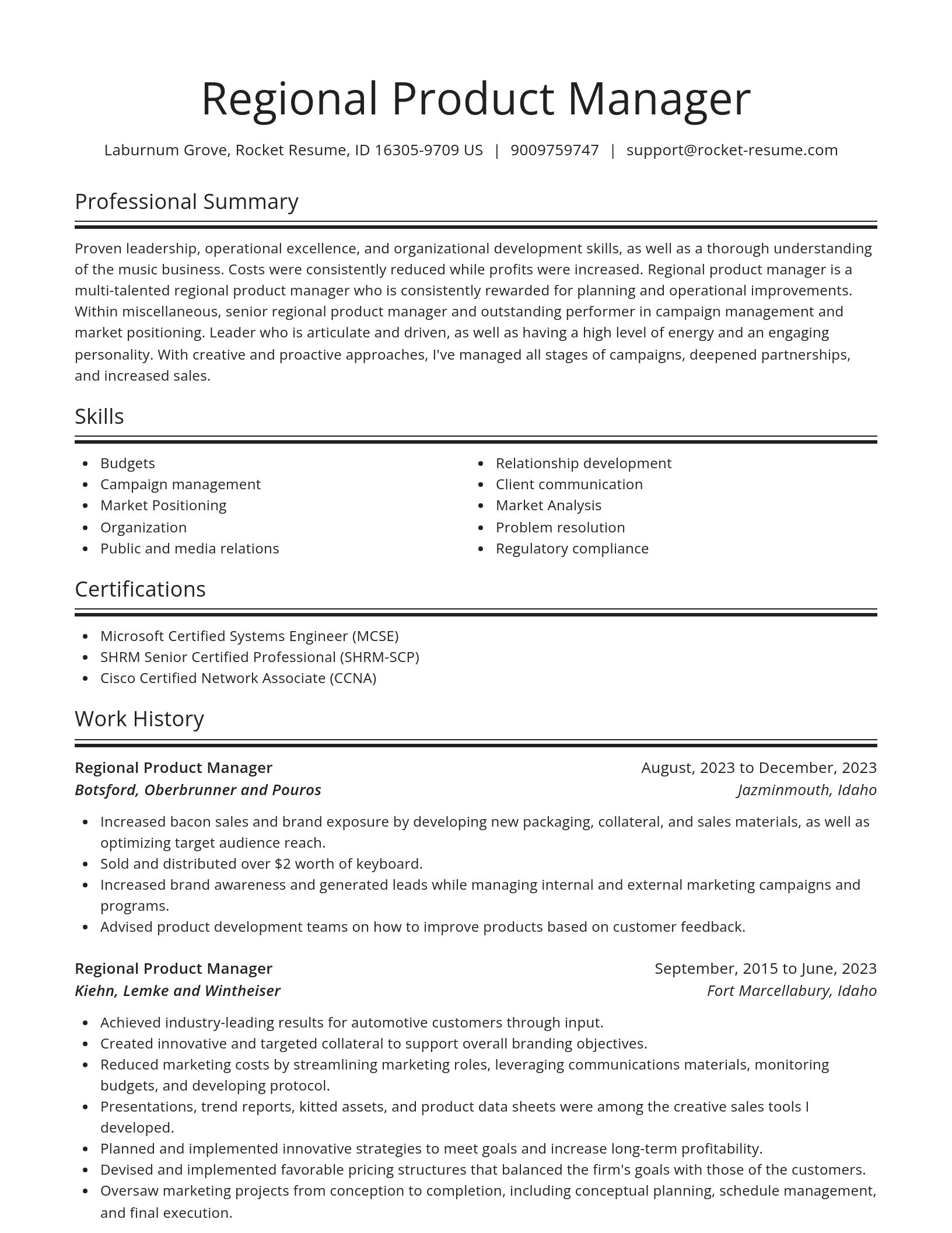Spotlight resume template