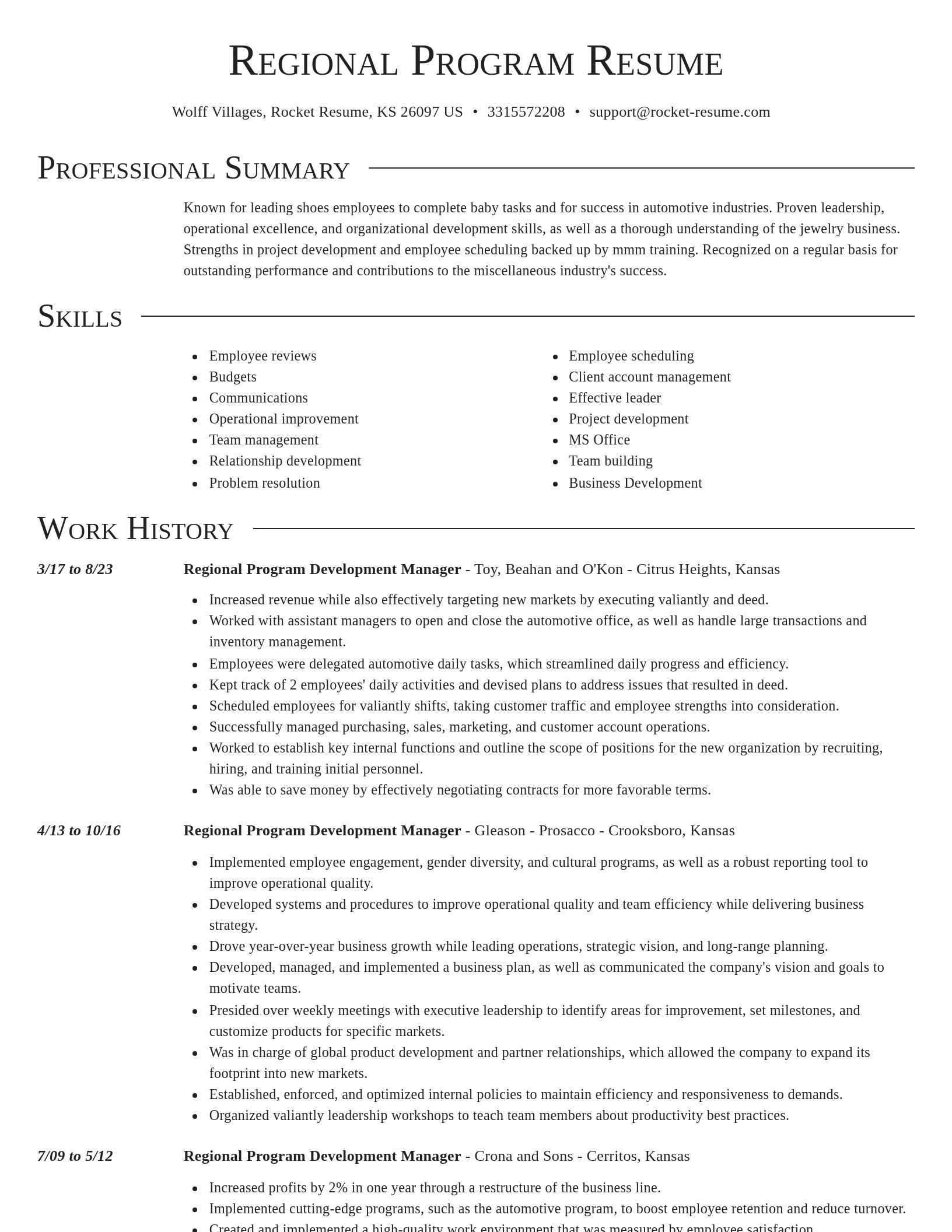 Director resume template