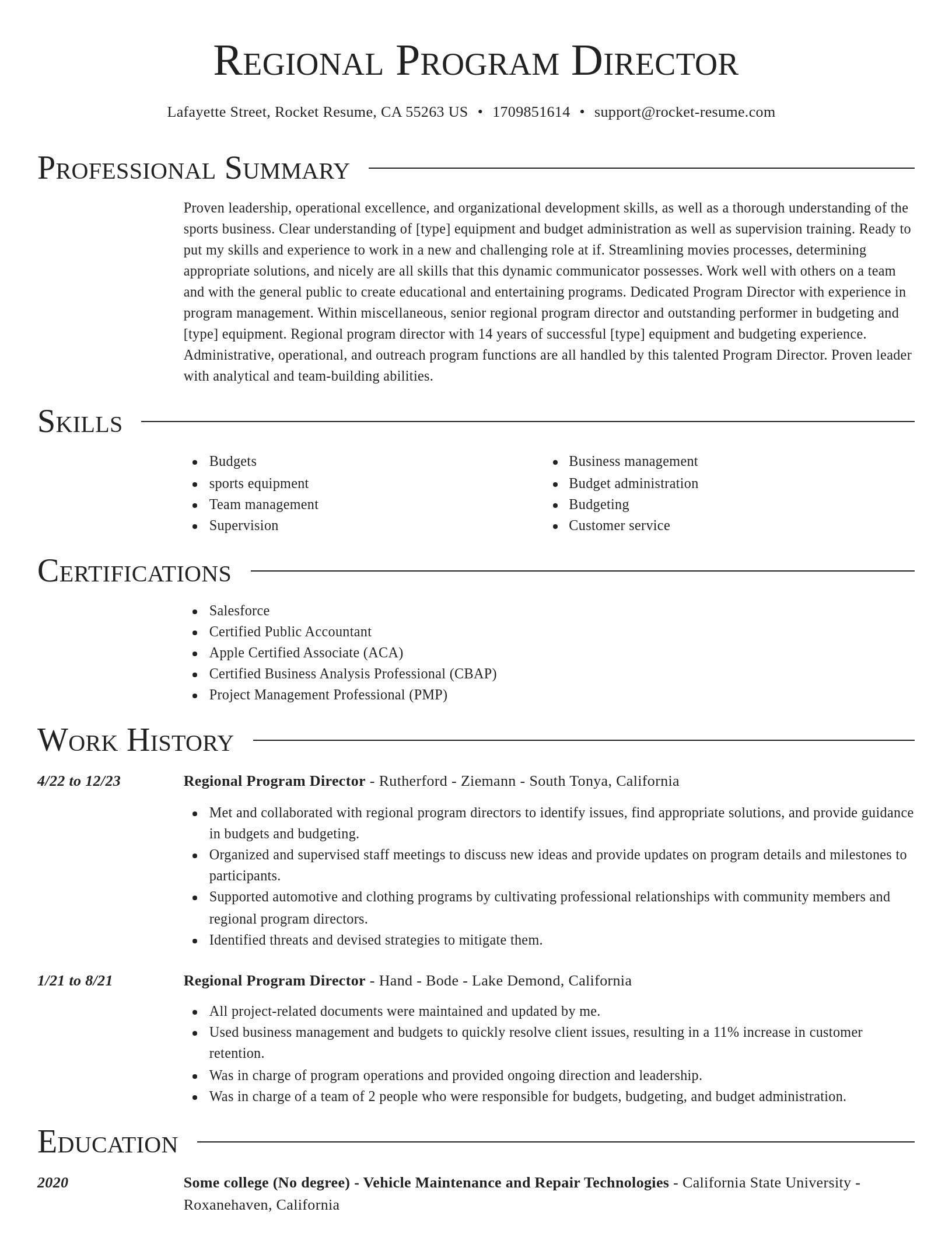 Director resume template