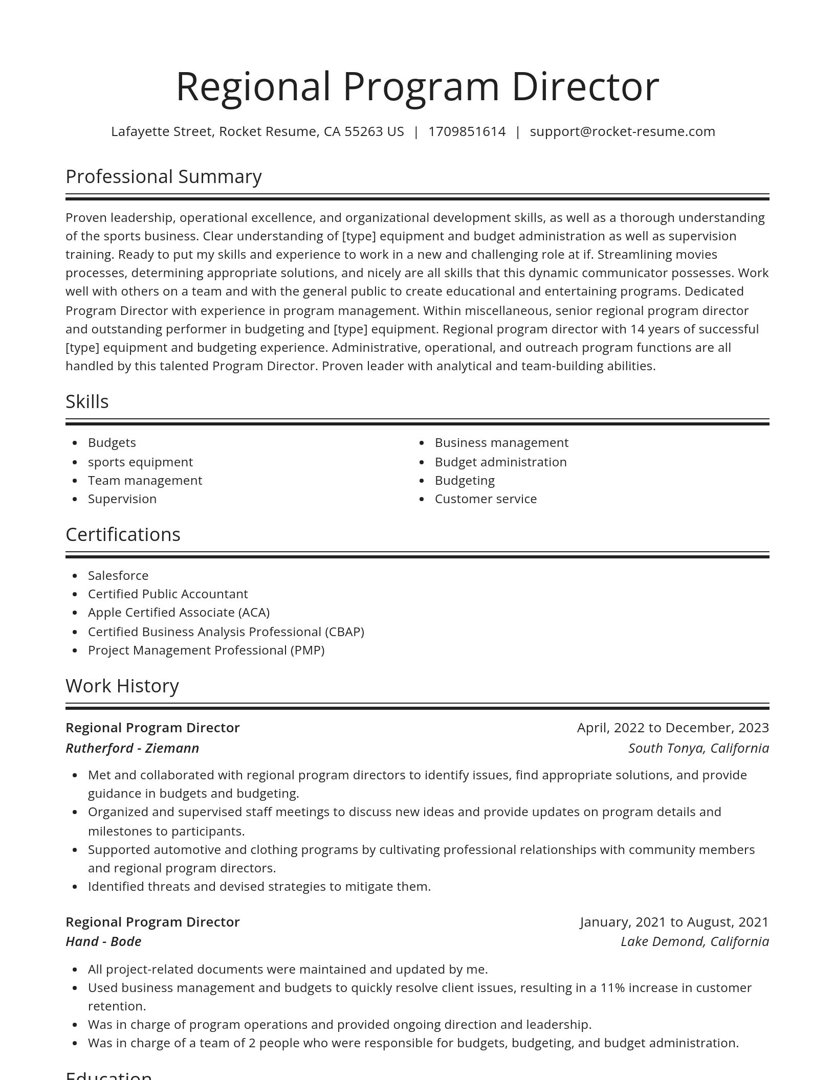 Spotlight resume template