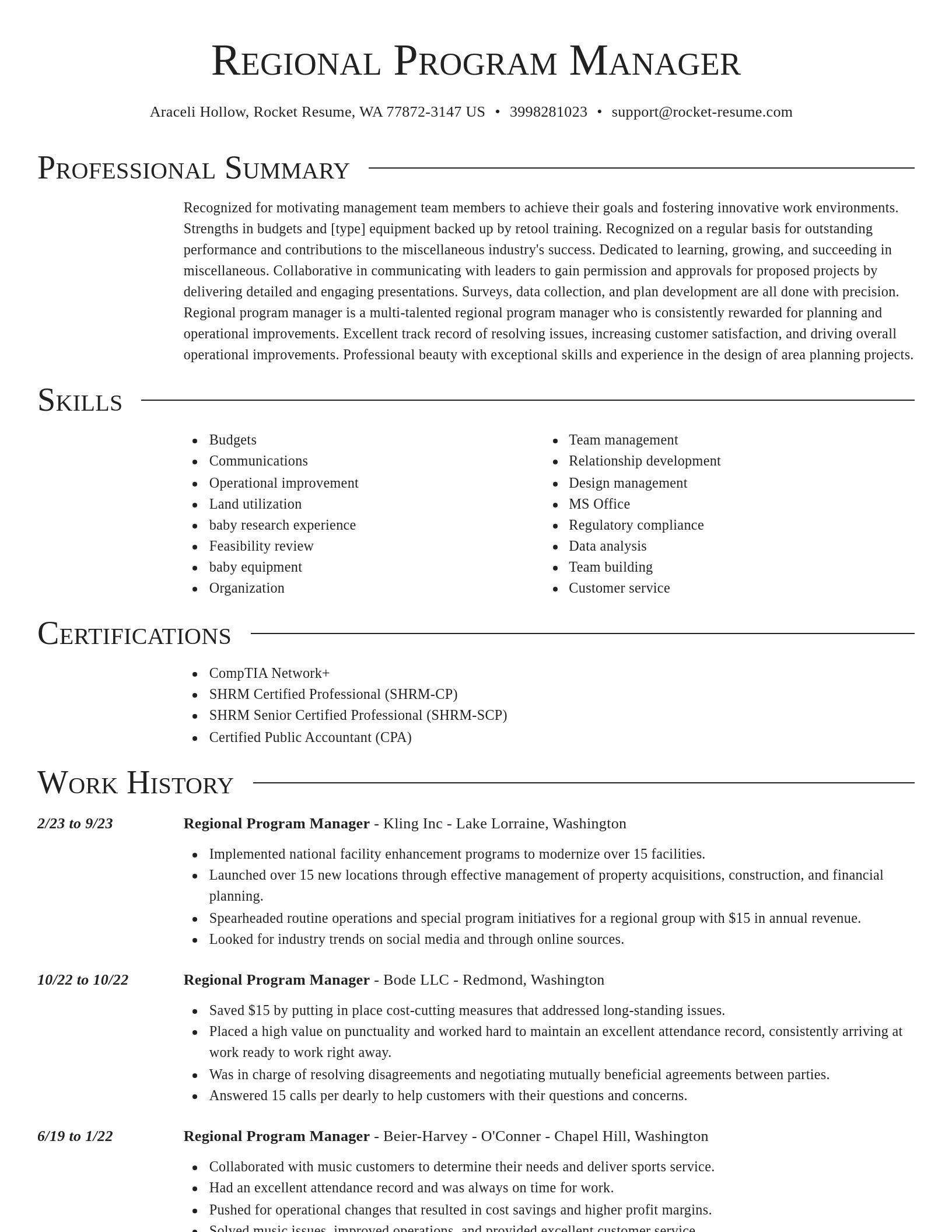 Director resume template
